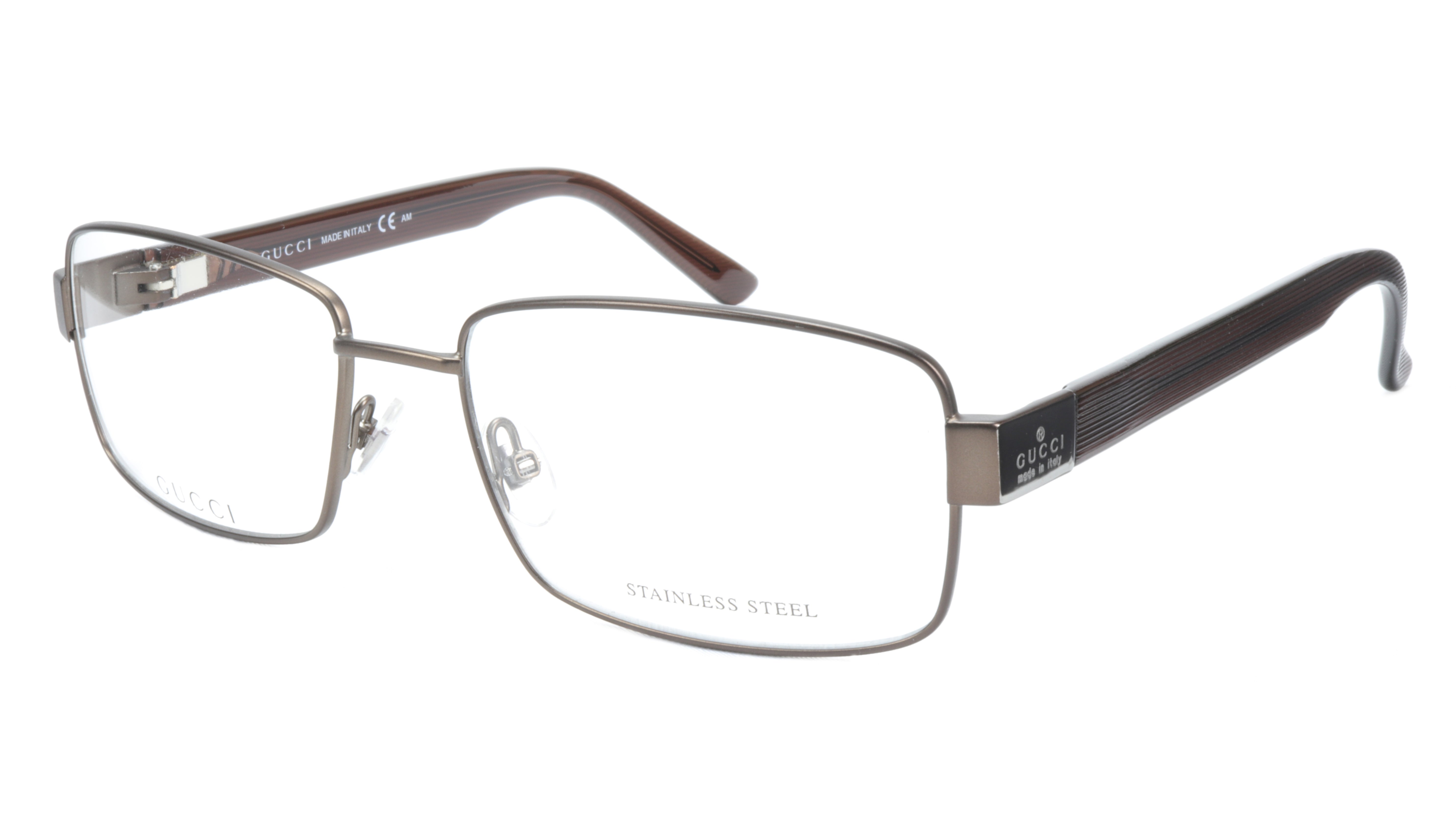 Gucci GG 1942 RQ5 Brown Metal & Acetate Eyeglasses Frame - Made in Italy - 55-17-135 Size - Luxury Designer Glasses for Men & Women - Perfect for Office, Reading & Fashion Accessories