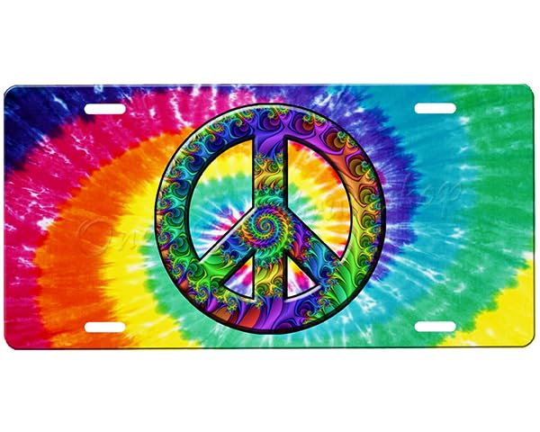 Custom Peace Sign Front License Plate - Personalized Design for Cars, Trucks & SUVs | Perfect for Hippie, Vintage & Boho Style Vehicles