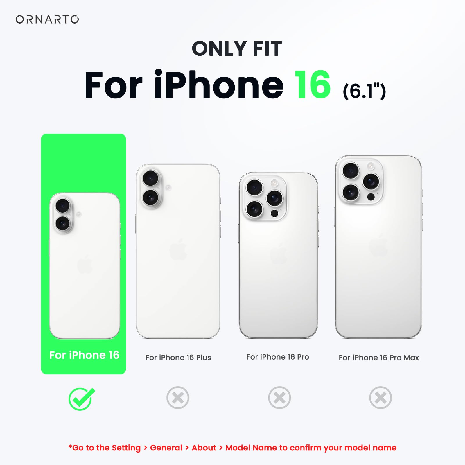 ORNARTO Liquid Silicone Case for iPhone 16 (6.1 Inch) - Ultra Slim & Shockproof Soft Protective Cover - Perfect for Everyday Use, Travel & Outdoor Activities (Black)