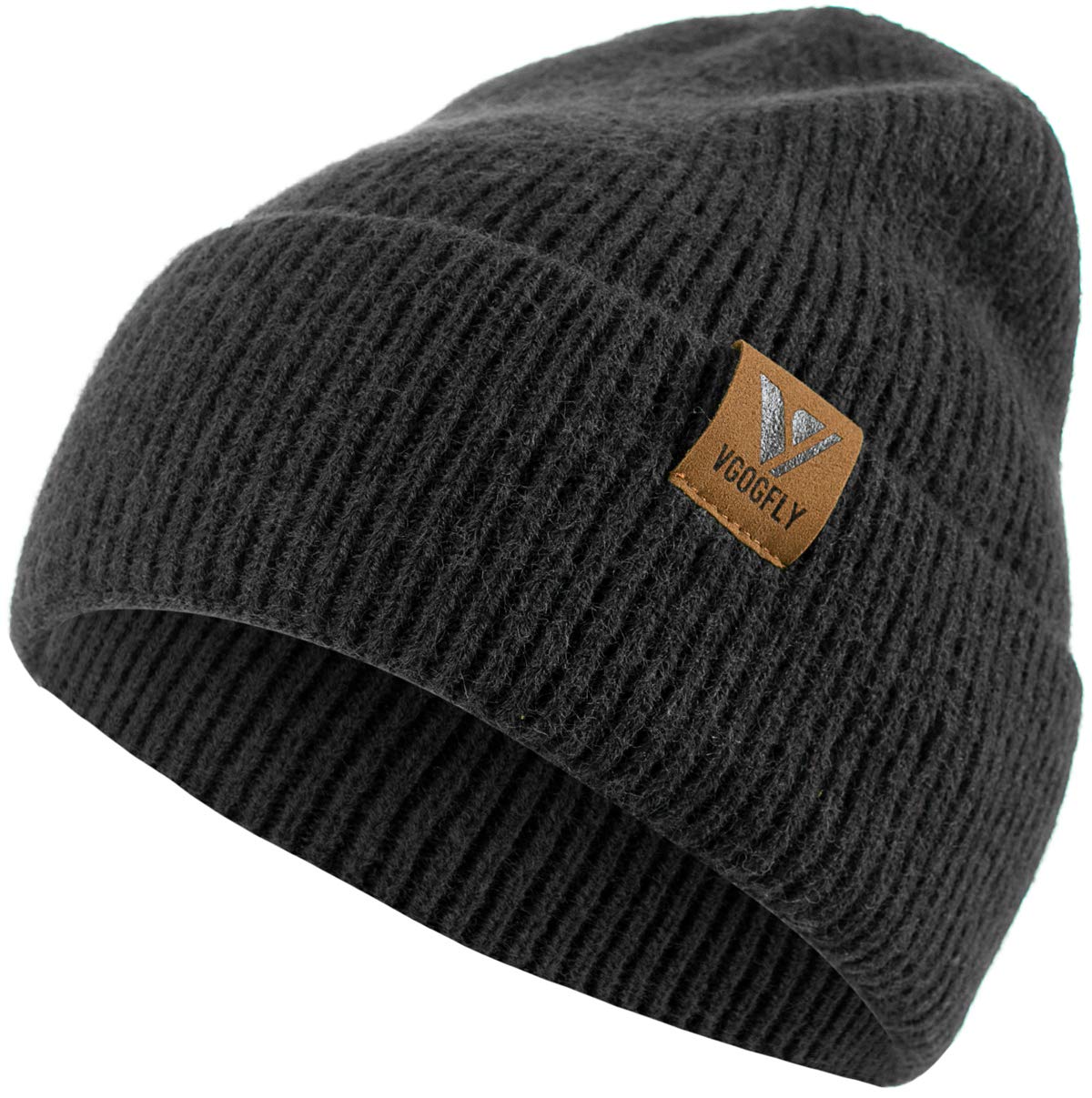Vgogfly Men's & Women's Slouchy Knit Beanie - Warm Winter Skull Cap with Striped & Plain Options - Cozy Cuffed Stocking Hat for Cold Weather | Perfect for Skiing, Snowboarding & Outdoor Activities
