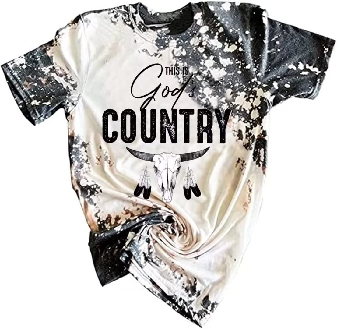 Vintage Western Cowboy Shirt for Women - Funny Rodeo T-Shirt with Steer Skull Graphic | Country Music & Cowgirl Style | Perfect for Concerts, Rodeos & Casual Wear