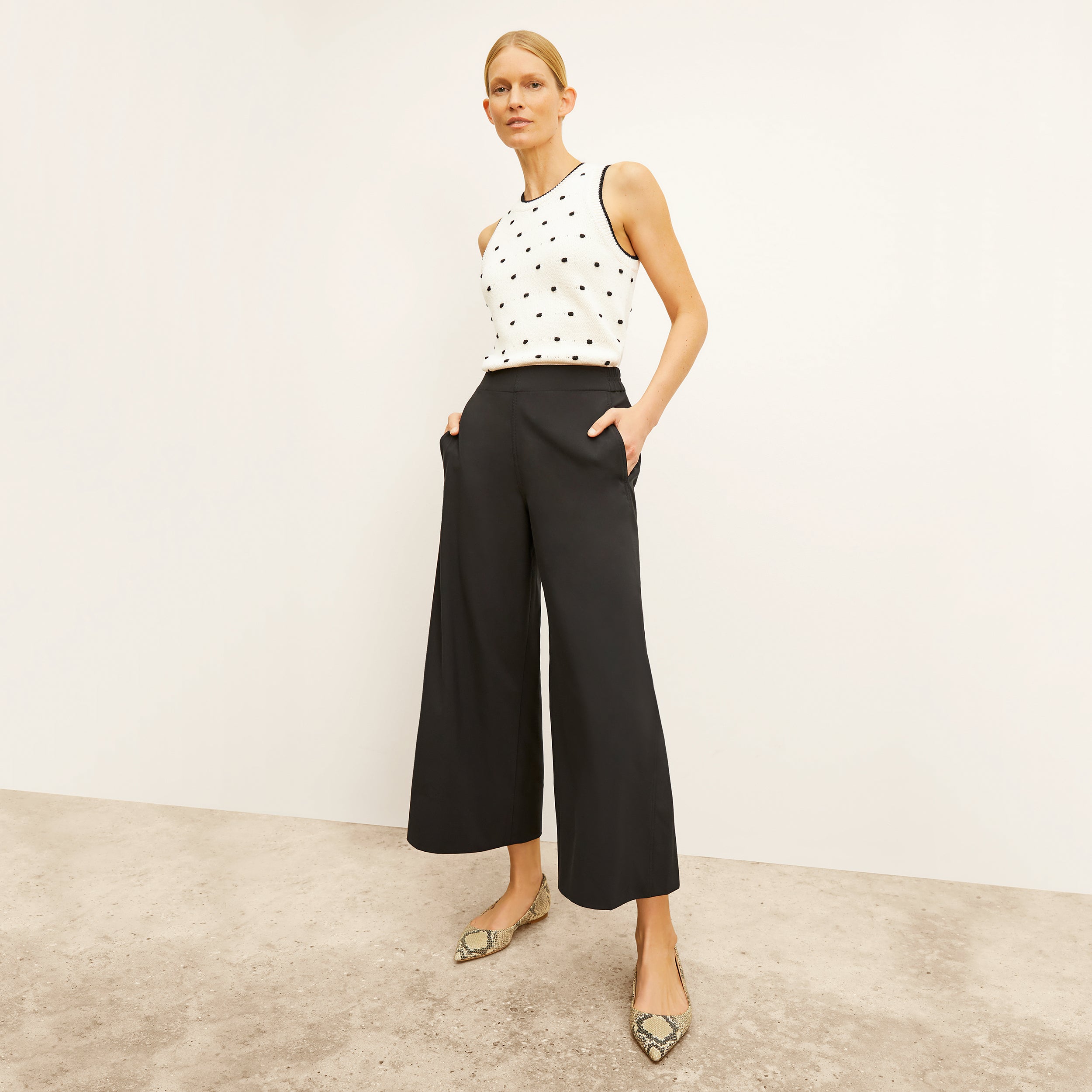 Elena Travel Culotte Pants - OrigamiTech Wrinkle-Free Black Wide Leg Pants for Women | Perfect for Business Trips, Vacations & Casual Wear