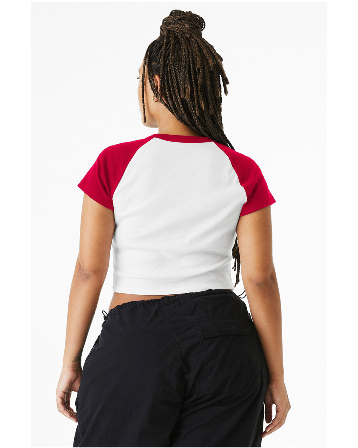 Bella + Canvas 1201 Women's Micro Ribbed Raglan Baby Tee - Soft Comfort Fit Short Sleeve Shirt for Casual Wear, Maternity, and Layering