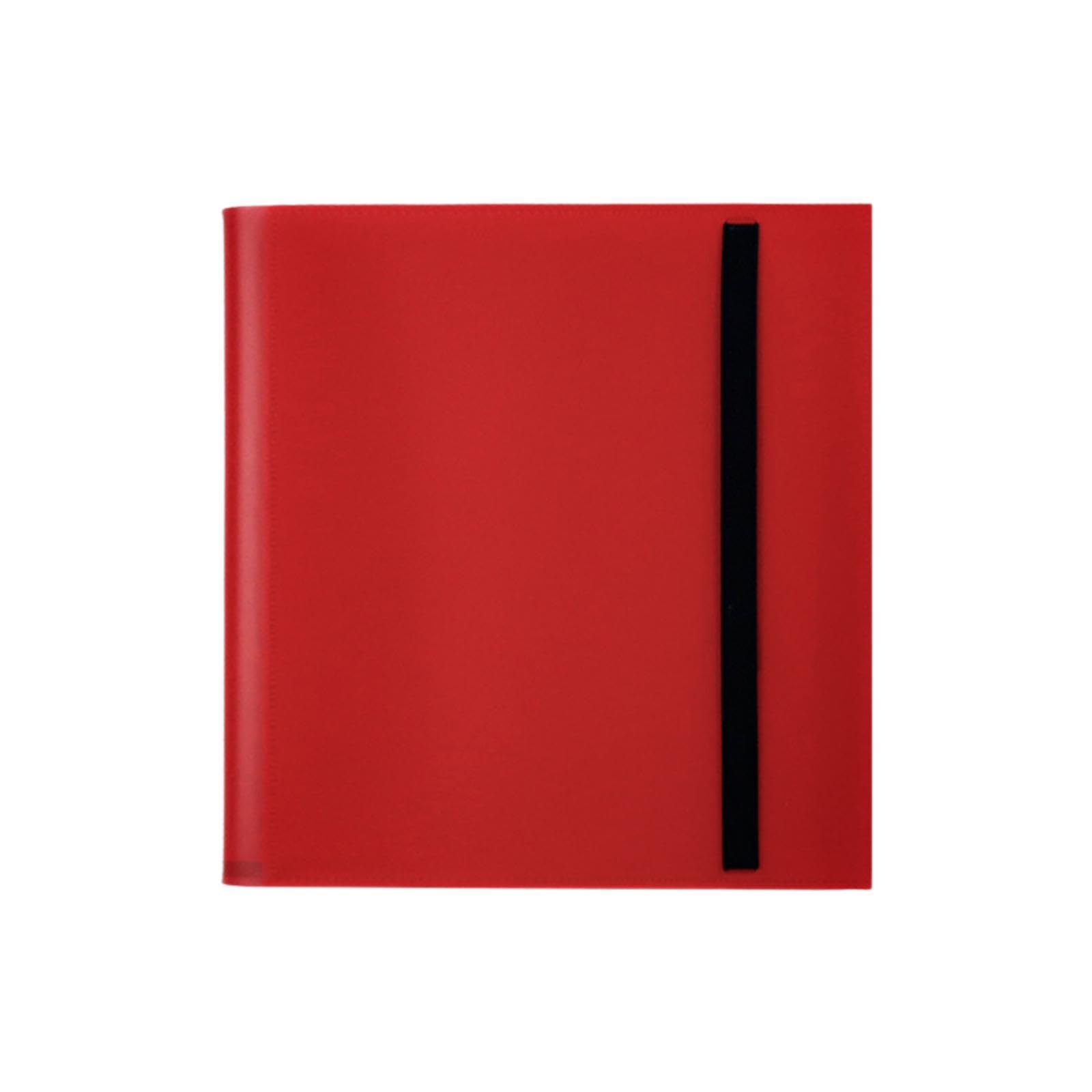 Tachiuwa 12-Pocket Trading Card Binder with Elastic Strap - Refillable Collector Album for Basketball, Baseball, Football & Pokemon Cards - Perfect for Organizing, Storing & Displaying Sports & Gaming Cards (Red)
