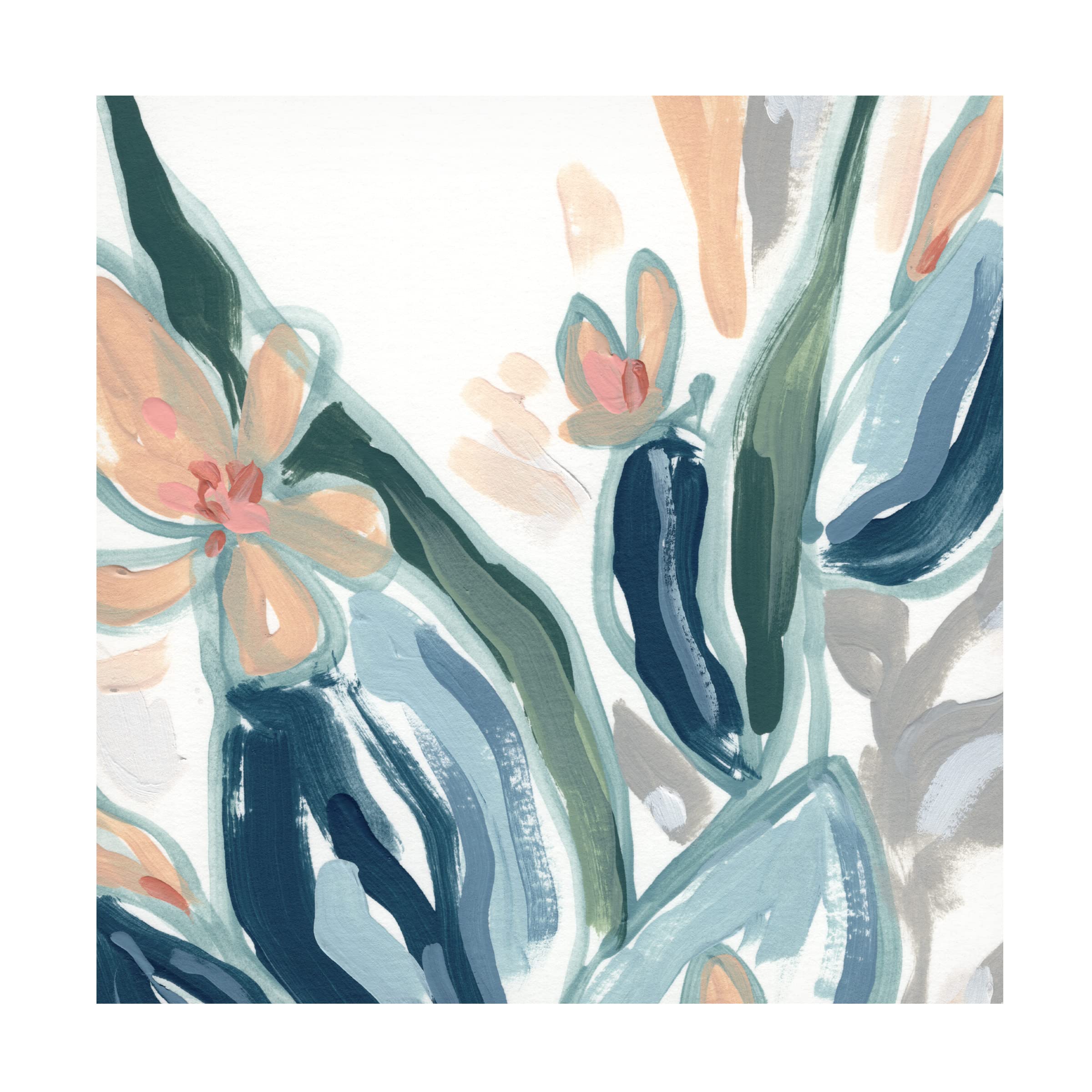 Trademark Fine Art 'Expressive Garden IV' Canvas Art by June Erica Vess - Vibrant Floral Wall Decor for Living Room, Bedroom & Office