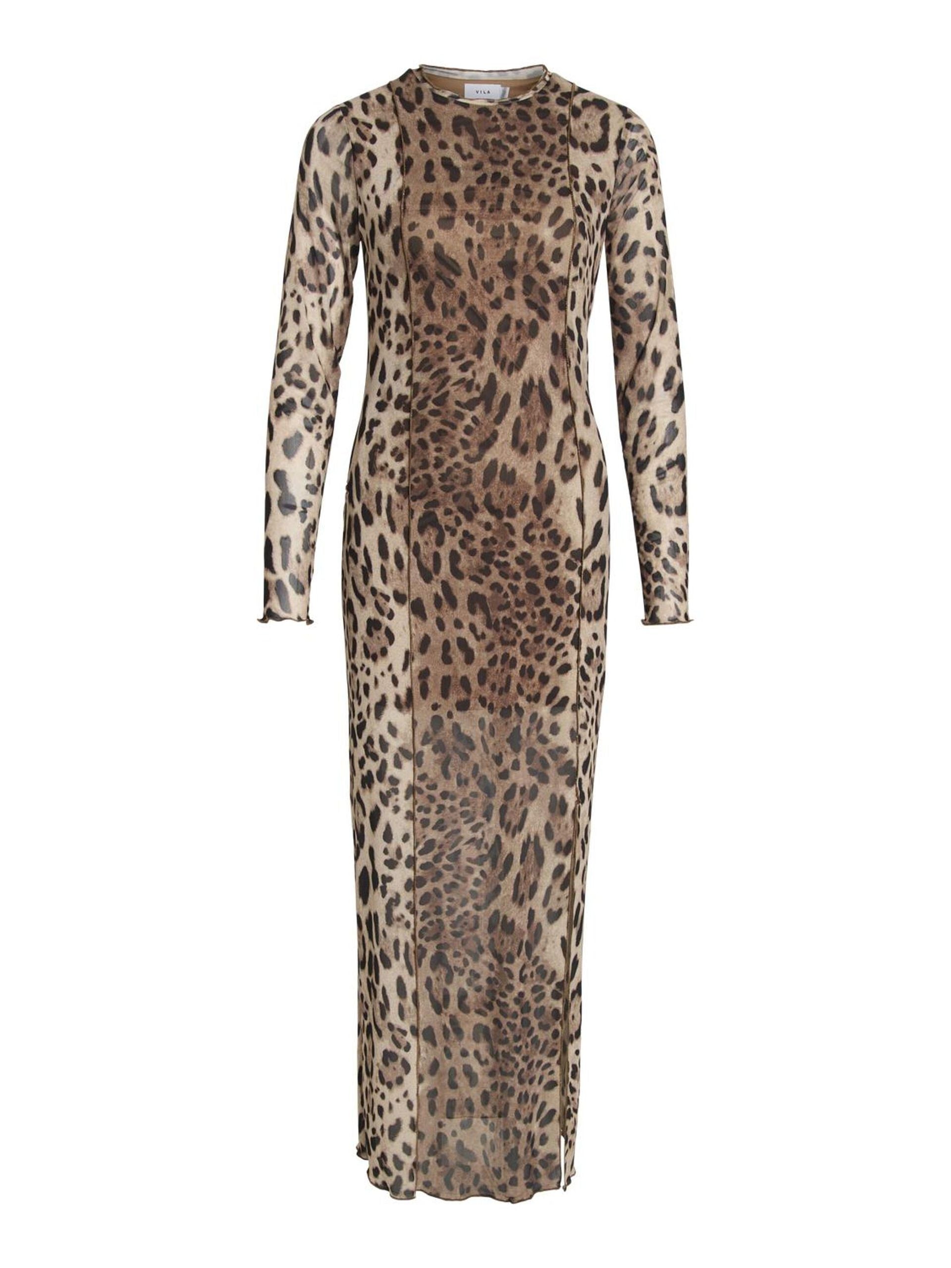 Ninna Mesh Midi Dress - Black & Leopard Print Summer Dress for Women | Perfect for Beach Vacations, Date Nights & Casual Outings