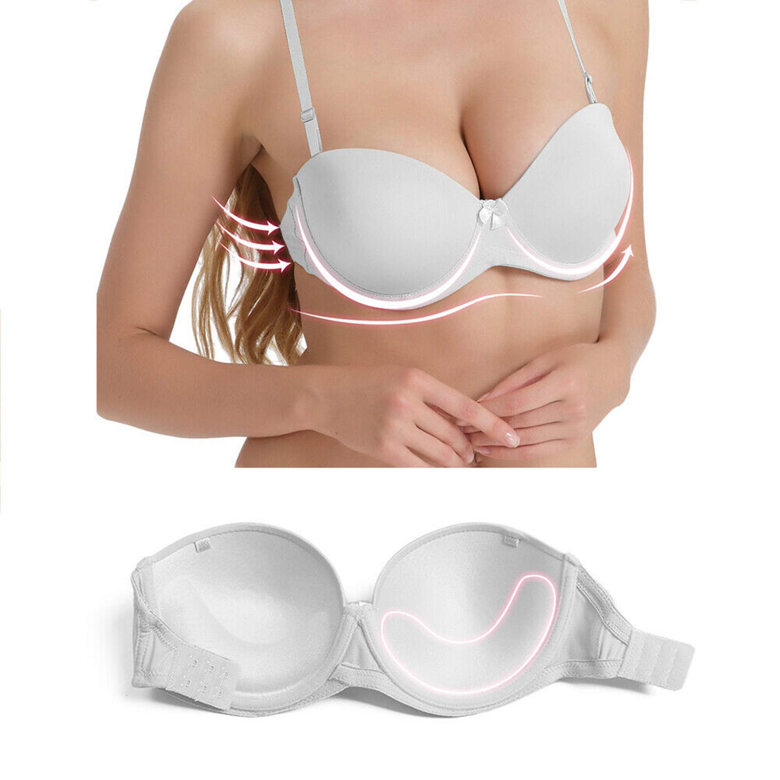 Strapless Clear Back Bra for Backless Wedding Dresses | Convertible Halter Top Bras with Transparent Invisible Straps | Perfect for Bridal Gowns, Evening Wear & Formal Events