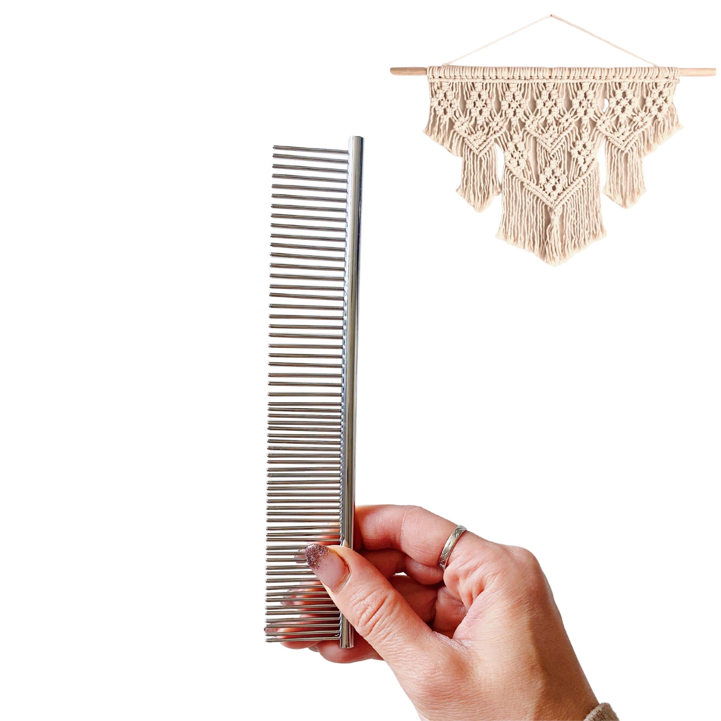 BOCHIKNOT Macrame Fringe Comb - Stainless Steel Craft Comb for Fiber Macrame & Knotting - DIY Macrame Tools for Cotton Cord Rope - Wall Hanging & Plant Hanger Supplies - Perfect for Home Decor and Boho Crafts
