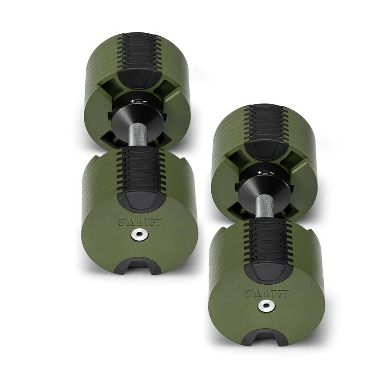 SMRTFT Nüobells 5-80lb Adjustable Dumbbell Pair - Tactical Strength Training for Home Gym & CrossFit Workouts