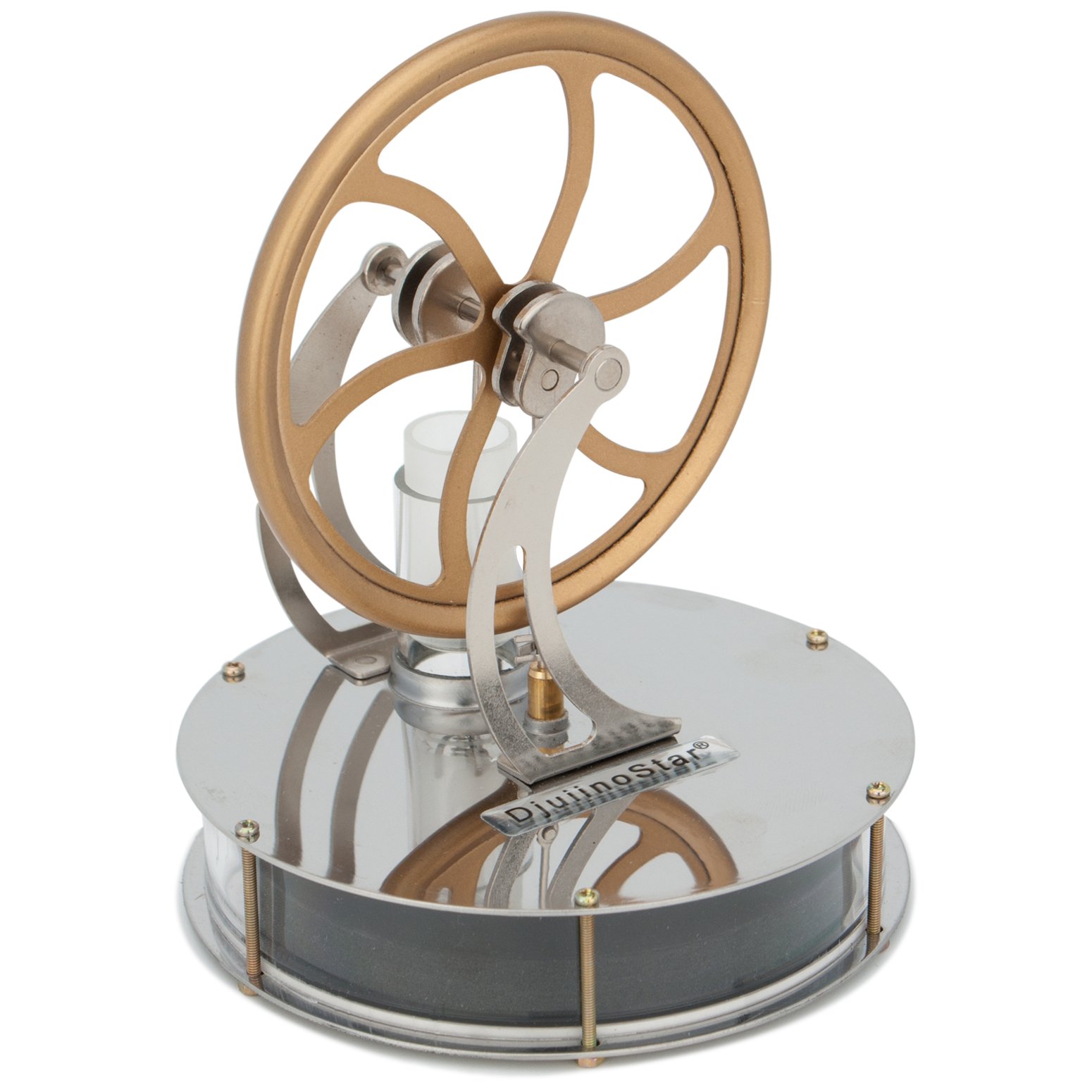 DJuiinoStar Classic Low Temperature Stirling Engine Model DLTD-303 - Unique Coffee Timer, Educational Steam Engine Toy, Perfect Gift for Engineers & Collectors - Great for Science Experiments, Office Decor & STEM Learning