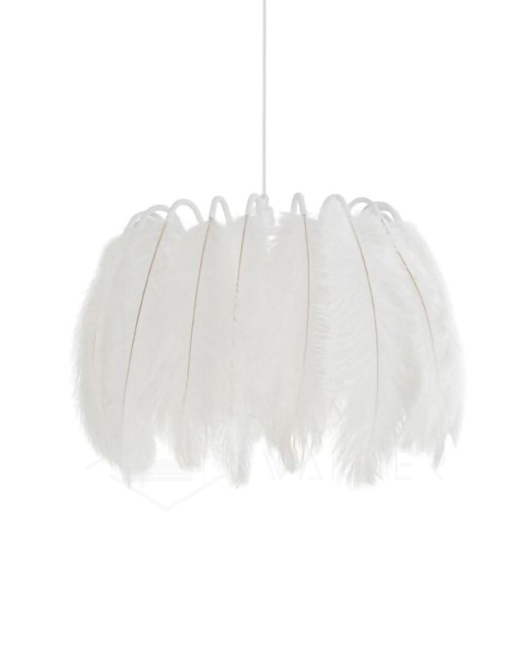 Feather Pendant Lamp - Handmade Bohemian Style Ceiling Light Fixture for Living Room, Bedroom, Dining Room & Kitchen Decor