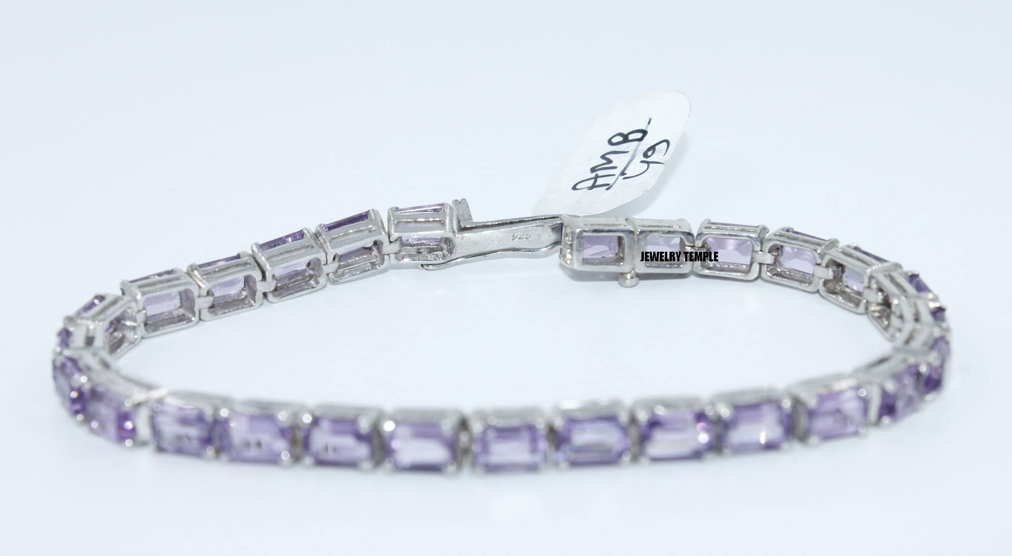 925 Sterling Silver Bracelet for Women & Girls - Elegant Amethyst Charm Bangle (6x4mm, 7 Inches) | Perfect for Gifts, Parties, and Everyday Wear