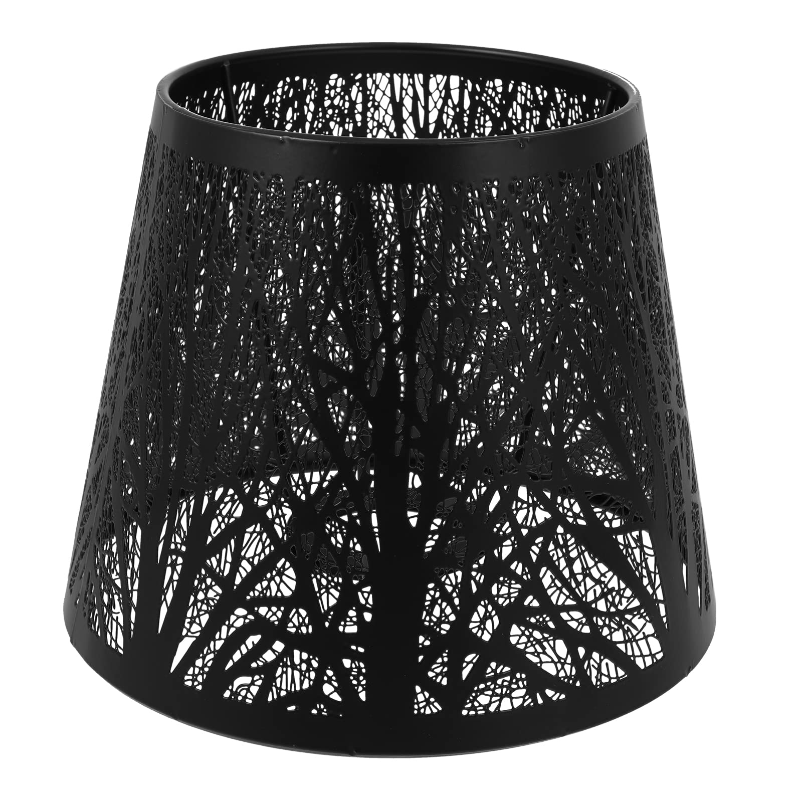 OSALADI E27 Lamp Shade - Hollow-out Tree Shadow Light Cover, Clip On Table Lampshade, Metal Decorative Projection Lamp Replacement for Table Lamp & Chandelier (Black) - Perfect for Bedroom, Living Room & Home Decor