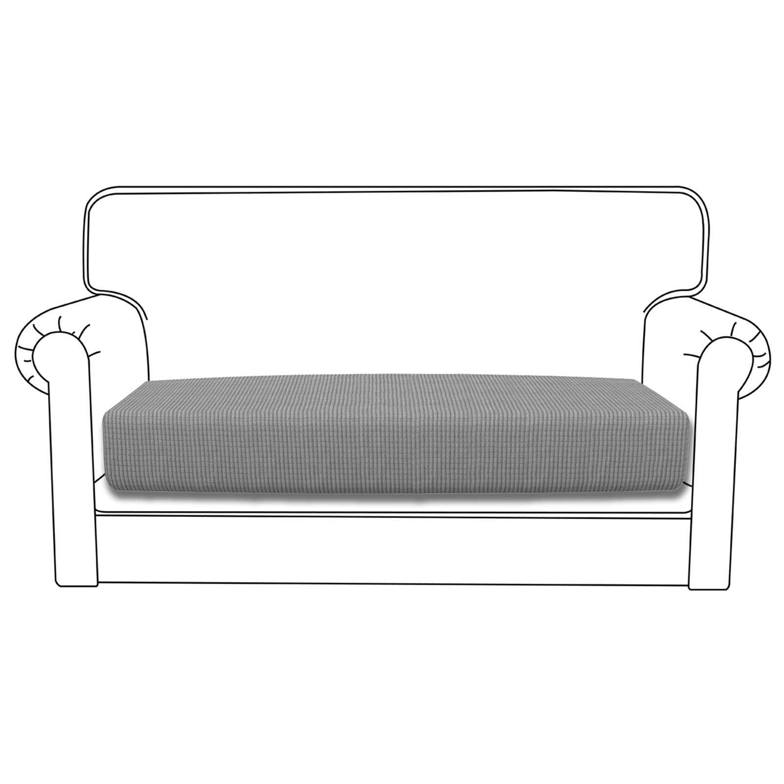 Stretch Loveseat Cushion Cover - Soft Elastic Sofa Slipcover Protector for Furniture (Light Gray) | Perfect for Living Room, Bedroom & Home Decor