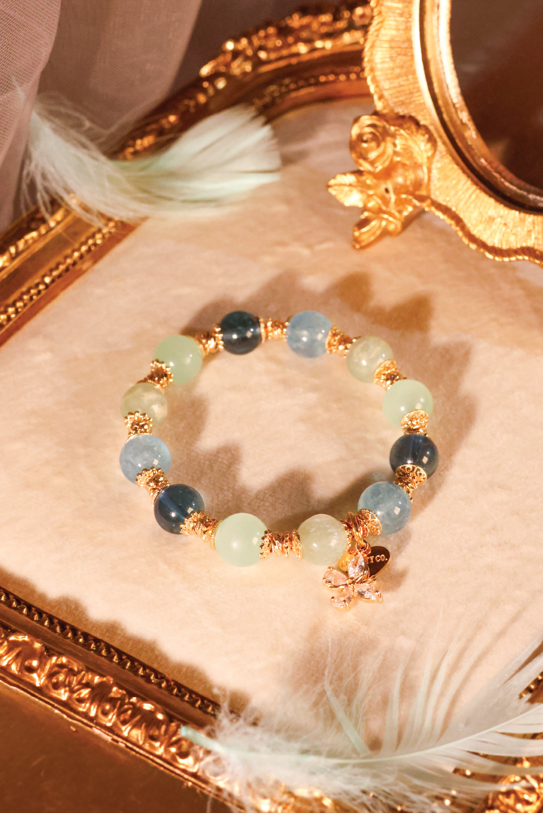 Sky & Meadow ACD × Minty Breeze Bracelet - Handmade Boho Beaded Bracelet for Women, Adjustable Wristband for Everyday Wear, Perfect for Summer Festivals & Beach Outfits
