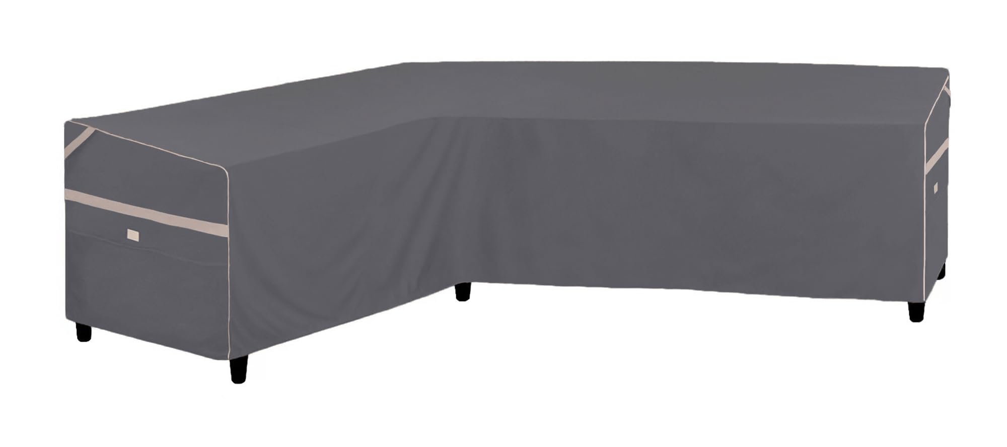 Fade Resistant Waterproof Heavy Duty Outdoor L-Shaped Left Facing Sofa Cover - Dark Grey 83