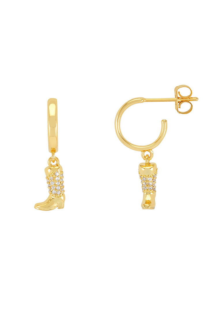 Western Cowboy Boot Hoop Earrings for Women - Fashionable Country Style Dangle Earrings - Perfect for Rodeo, Country Concerts & Western Outfits