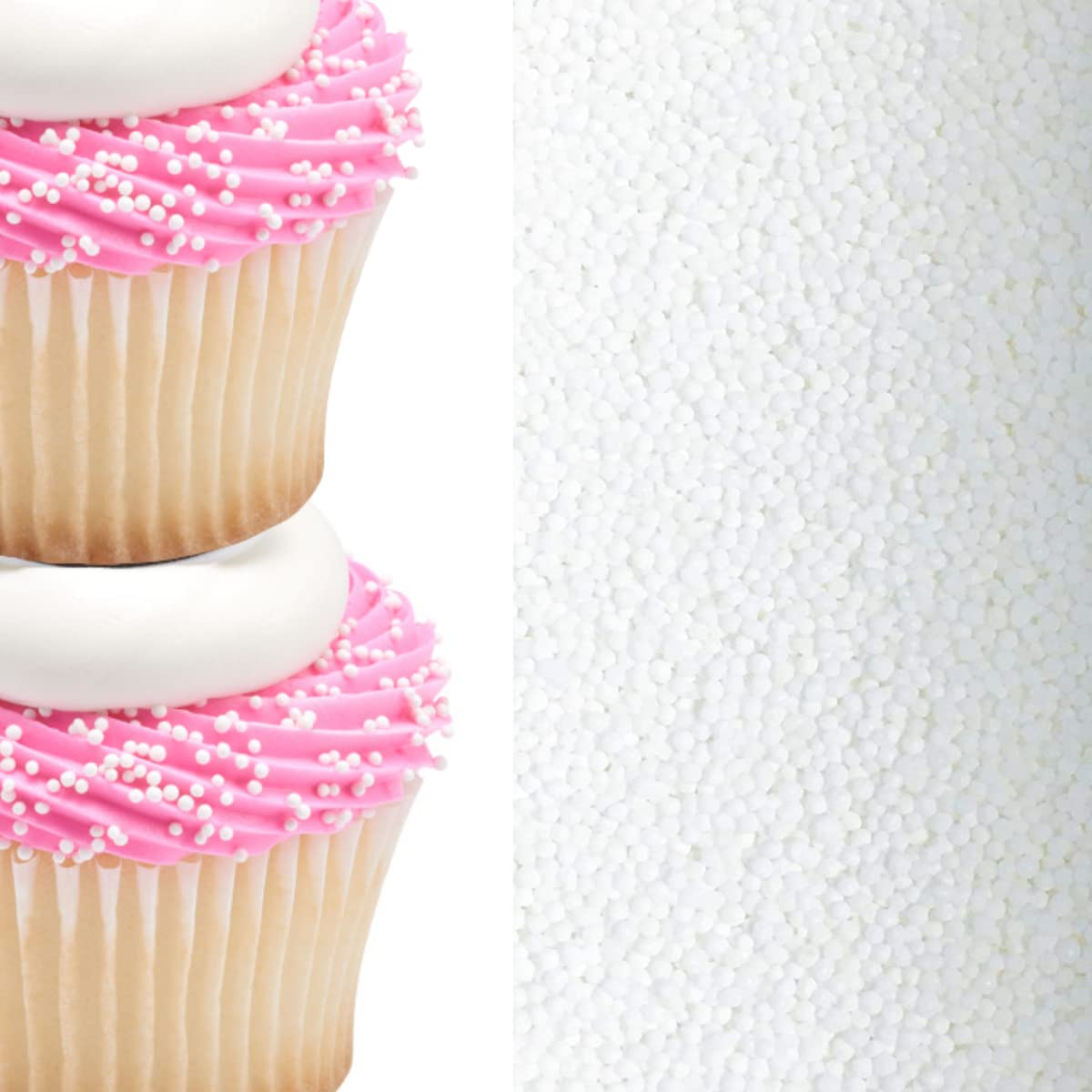 Premium Off White Nonpareils Sprinkles - 6oz Bag for Baking & Decorating Cakes, Cookies, Cupcakes, Ice Cream, Donuts | Perfect for Birthday Parties, Wedding Desserts & Holiday Baking