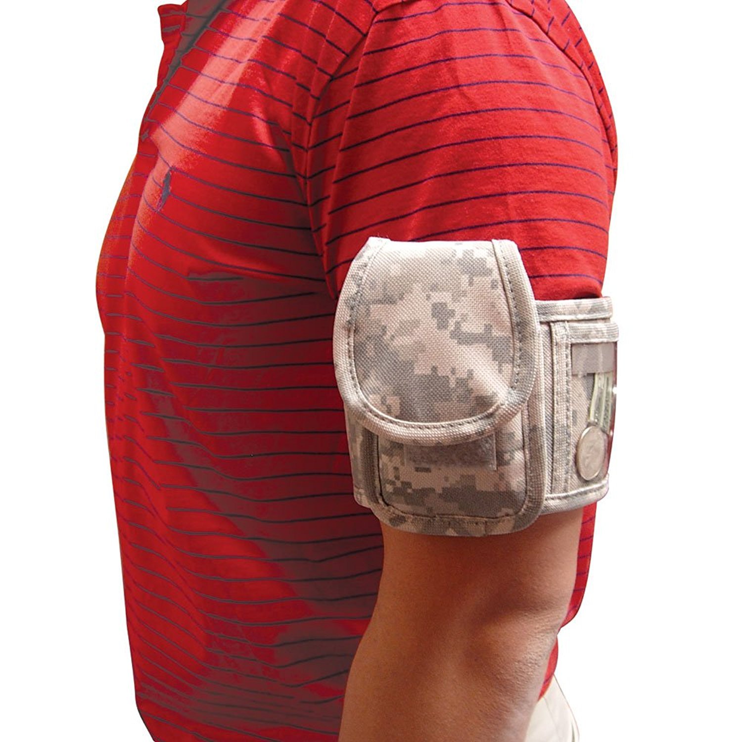 ImpecGear Camo Armband Wallet for Exercise & Fitness - ACU Digital Camouflage (1-Pack) - Perfect for Gym, Running, Hiking & Outdoor Activities