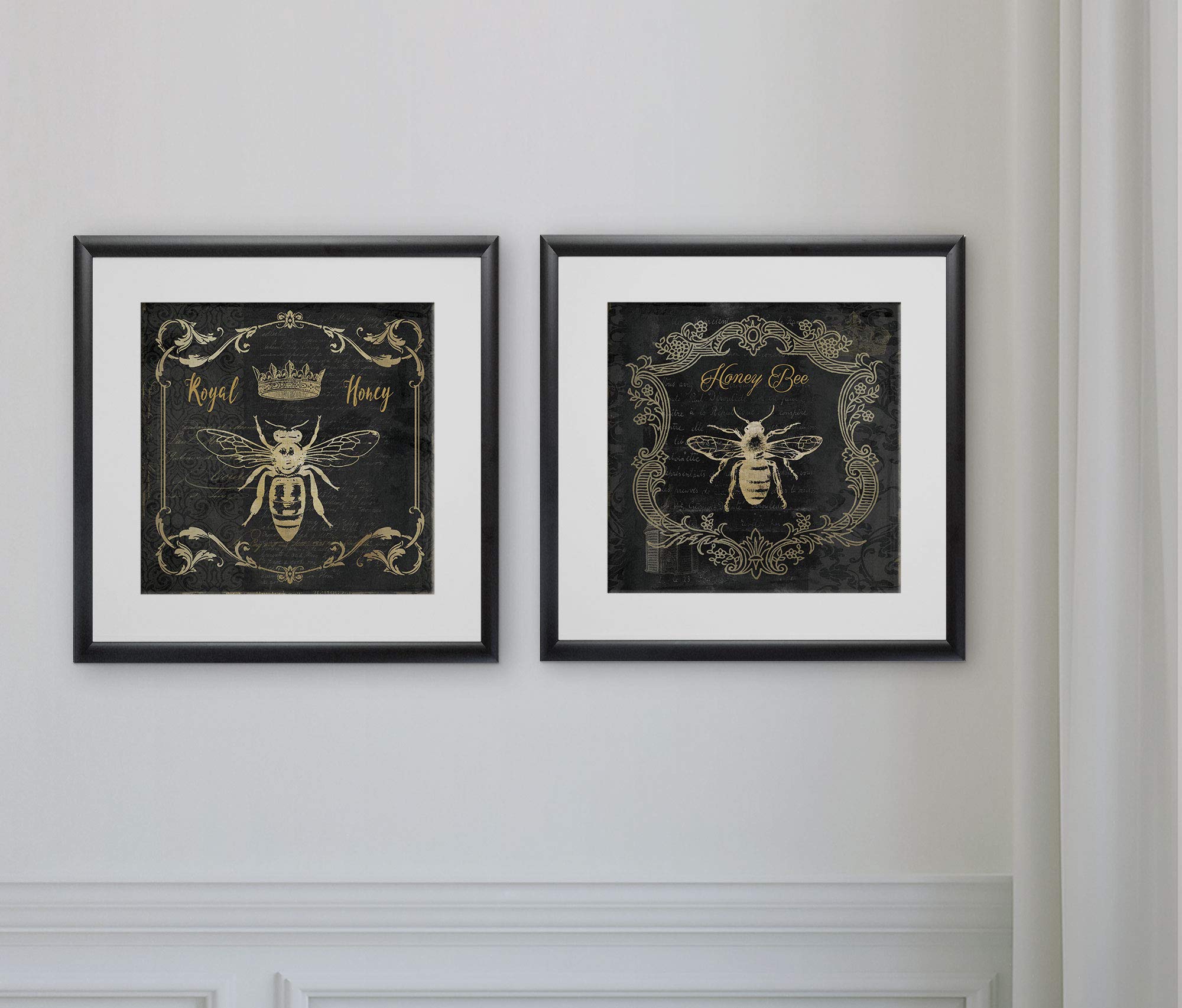 Wexford Home Royal Honey Bee I 2-Piece Set - Elegant Home Decor for Living Room & Bedroom