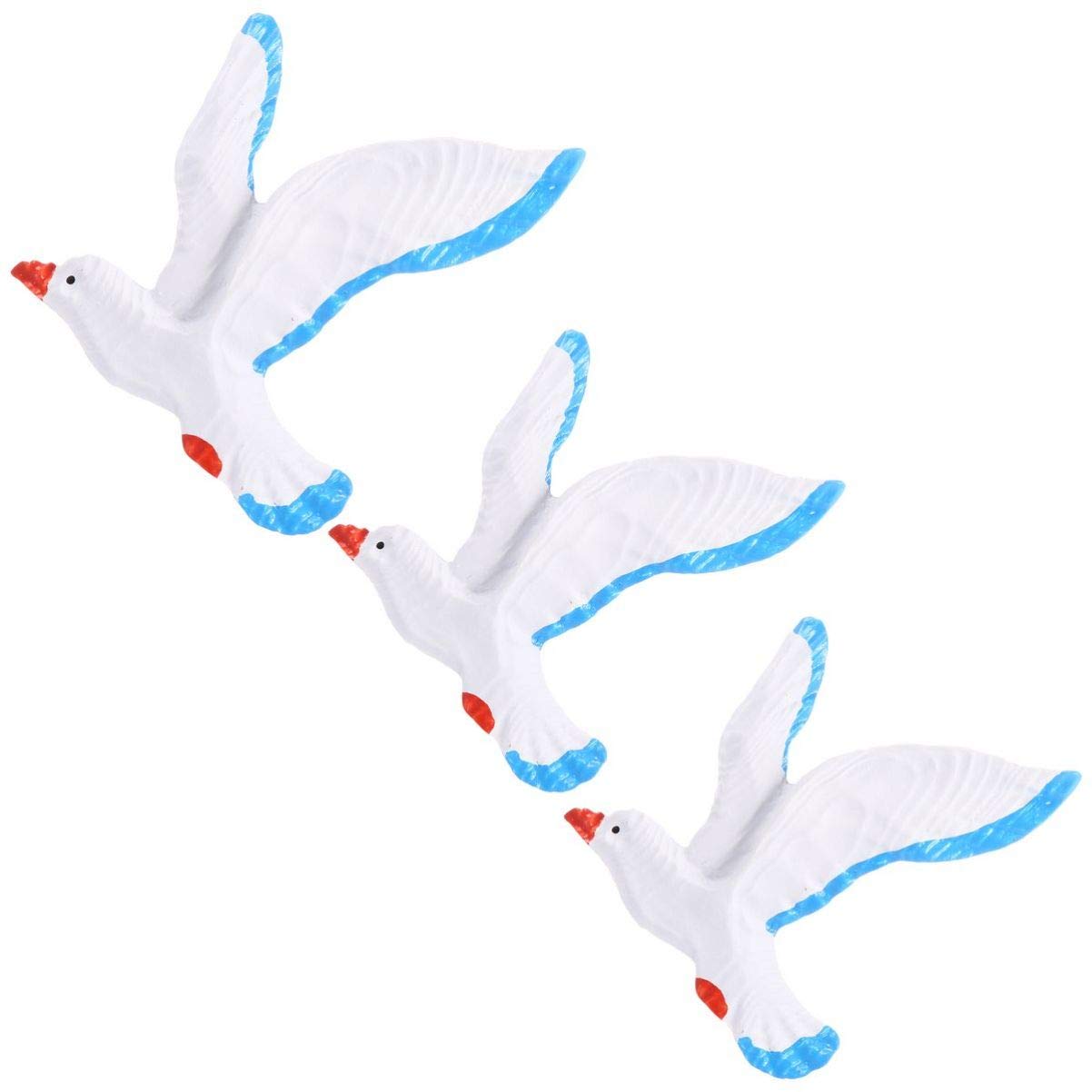3pcs Seabird Wall Art Hanging Decor - Seagull Sculpture Ornament for Coastal & Nautical Home Decor | Perfect for Beach House, Living Room, Bedroom & Office Wall Decoration