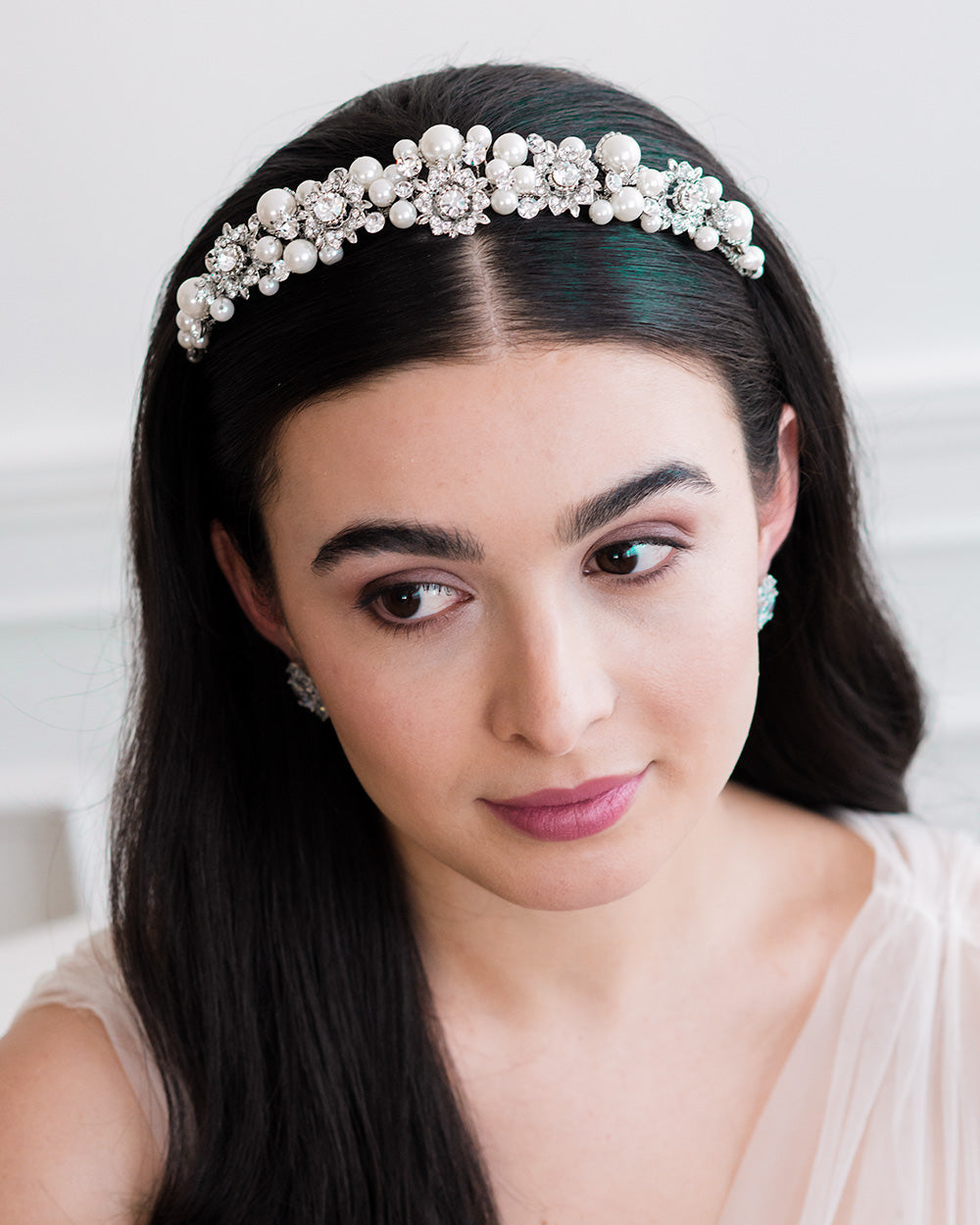 Vintage Pearl Tiara Headband - Elegant Bridal Hair Accessory for Weddings, Prom, and Special Occasions
