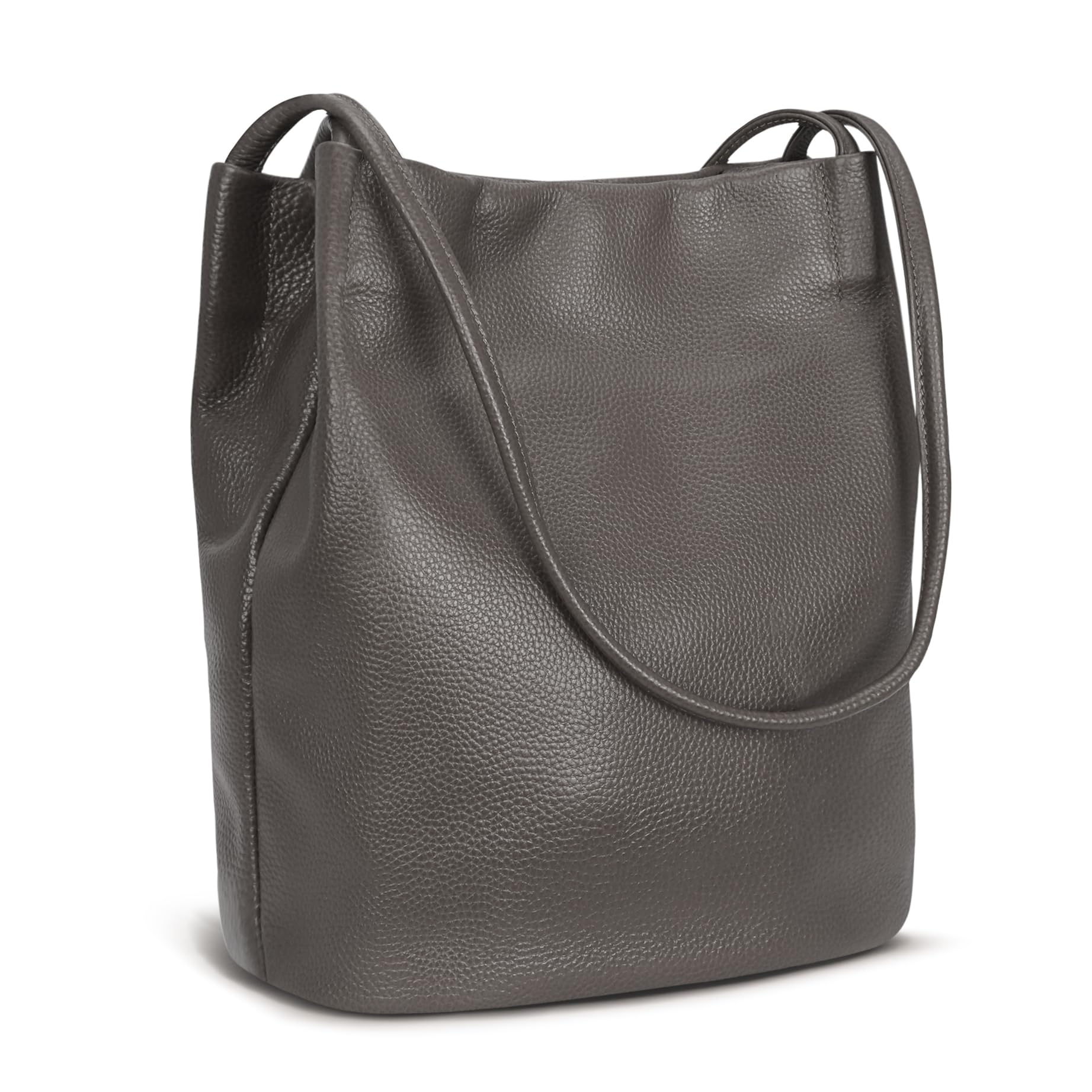 Iswee Genuine Leather Tote Bucket Bag for Women - Stylish Hobo Shoulder Purse & Handbag - Perfect for Work, Travel & Everyday Use