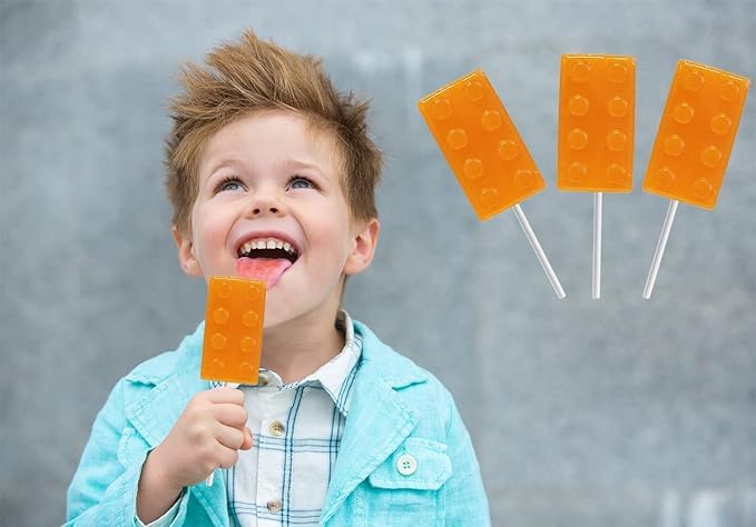 Fruidles Color Brick Lollipop Suckers Candy - 24 Individually Wrapped Lollipops for Birthday Parties, Events, Goody Bags & Party Favors | Sweet Treats for Kids, Classroom Rewards & Halloween Candy