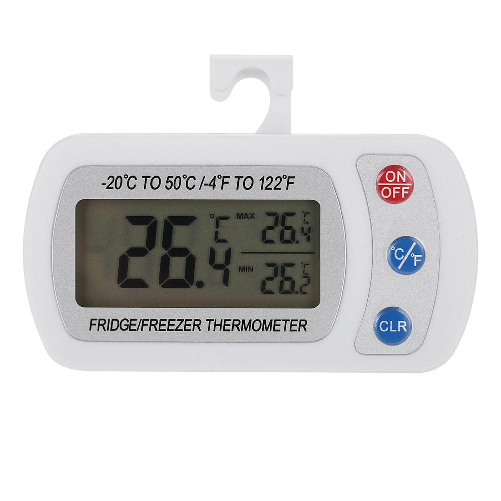 Waterproof ABS Freezer Thermometer for Kitchen & Home Fridge