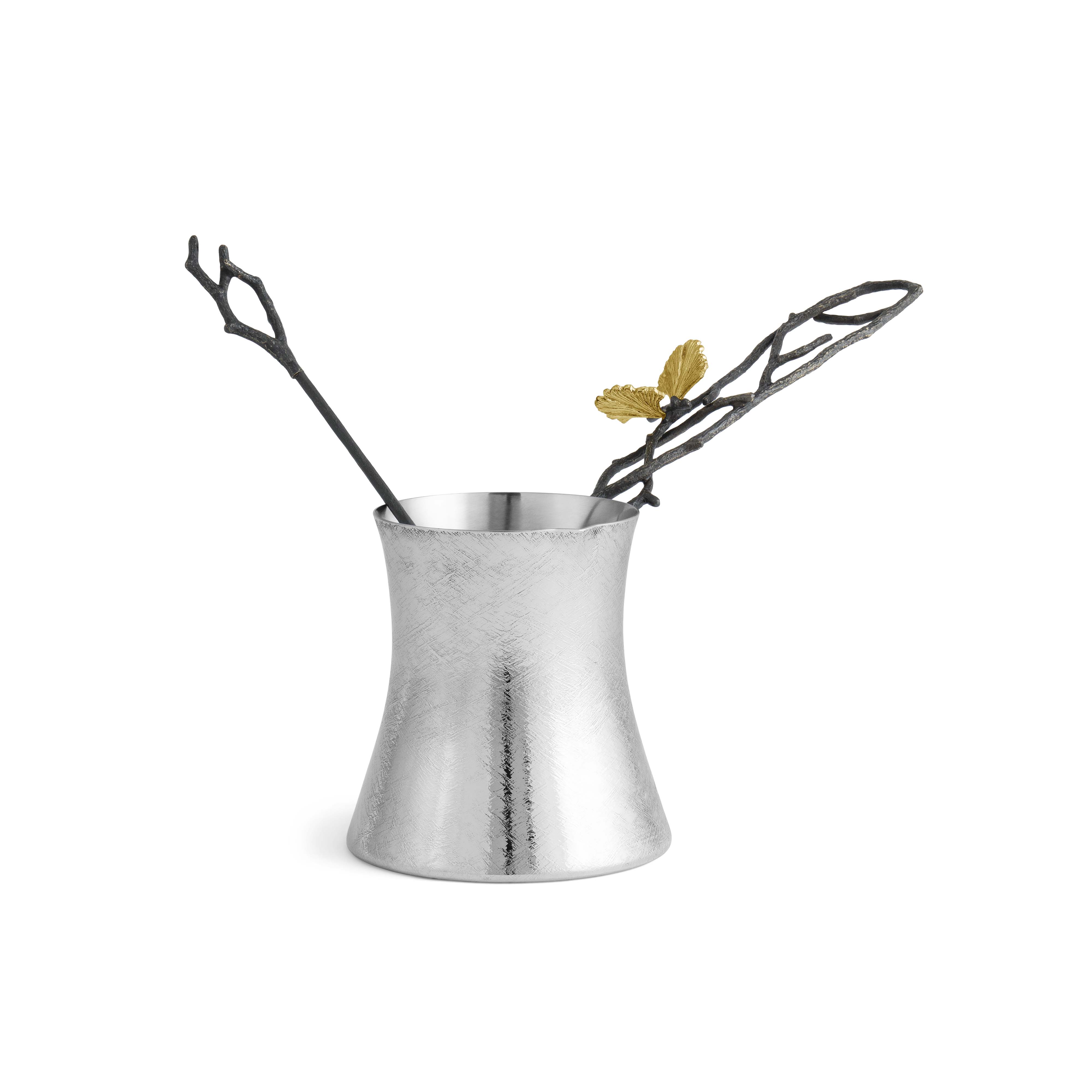 Elegant Butterfly Ginkgo Leaf Design Coffee Pot with Spoon - Perfect for Home Brewing, Tea Time & Gift Giving