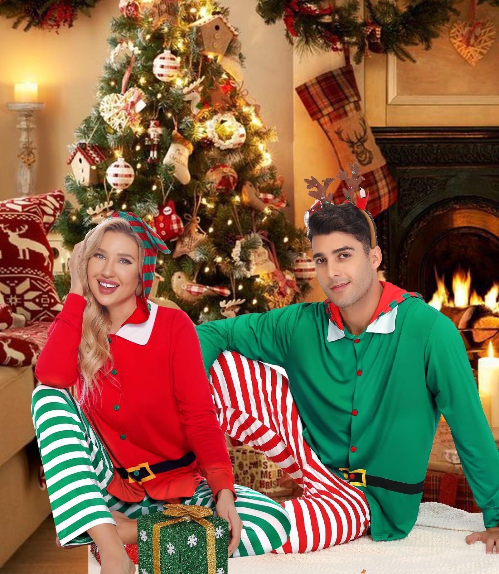 SWOMOG Christmas Family Pajama Sets - Holiday Sleepwear for Family Gatherings