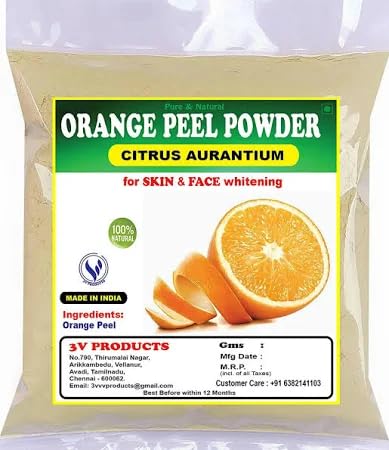 100% Natural Orange Peel Powder for Skin Care - 100g | Brightening, Oil Control, Acne & Scar Treatment | Vitamin C Face Mask for Glowing Skin | Perfect for DIY Beauty, Spa & Home Skincare Routines