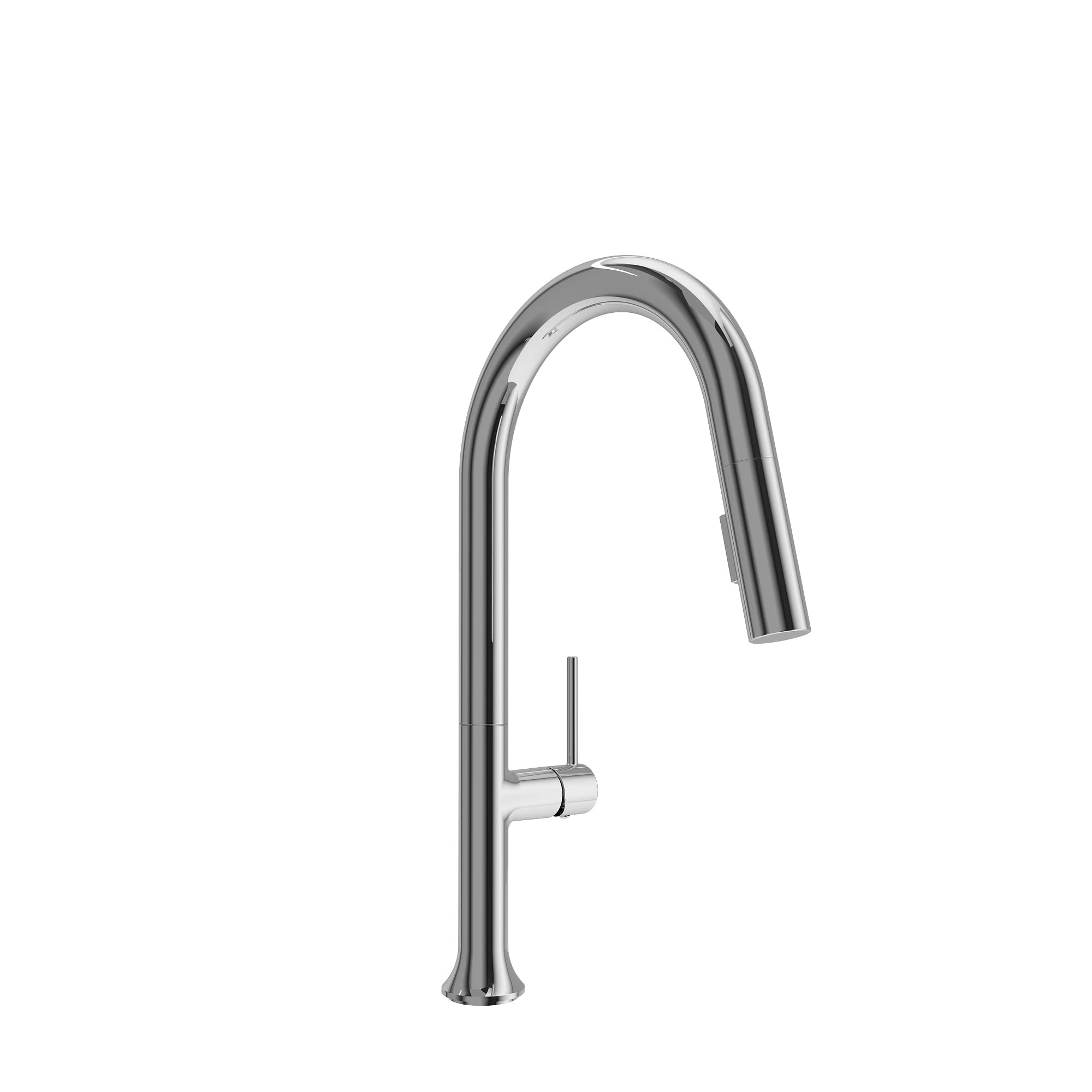 BOCCHI Tronto 2.0 Pull-Down Chrome Kitchen Faucet - High Arc Modern Sink Faucet with Sprayer for Home & Restaurant Use