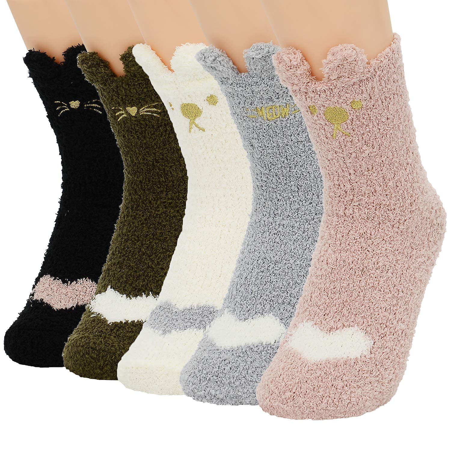 Zando Women's Fuzzy Socks - Warm Winter Fleece Slipper Socks, Cozy Fluffy Crew Socks for Indoor & Outdoor Use - Perfect for Lounging, Yoga, and Cold Weather Comfort