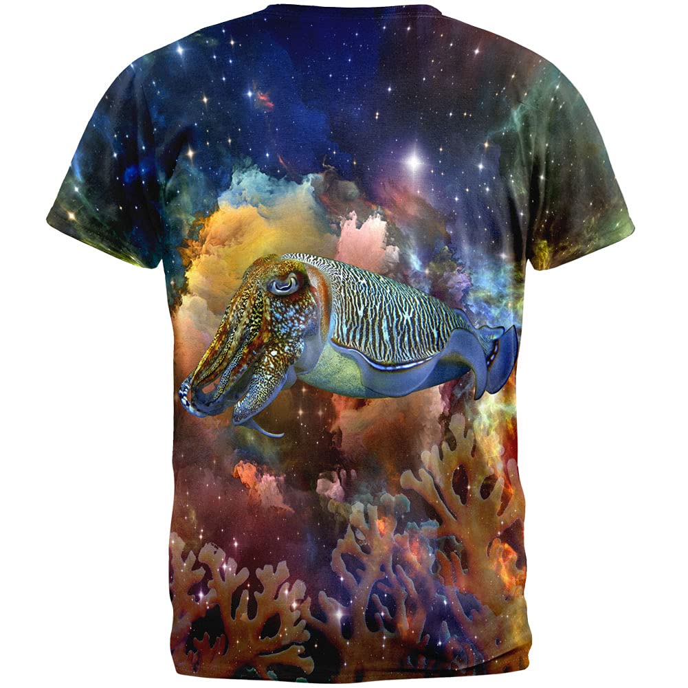 Space Galaxy Cuttlefish Print Adult T-Shirt - Unique Sci-Fi Graphic Tee for Men & Women | Perfect for Cosplay, Gifts, and Casual Wear