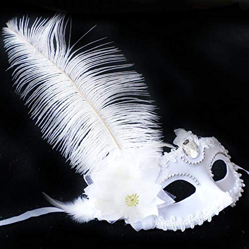 Scary Halloween Feather Mask for Women & Girls - Gothic Masquerade Party Mask with Cutout Design - Perfect for Prom, Costume Parties & Halloween Decorations
