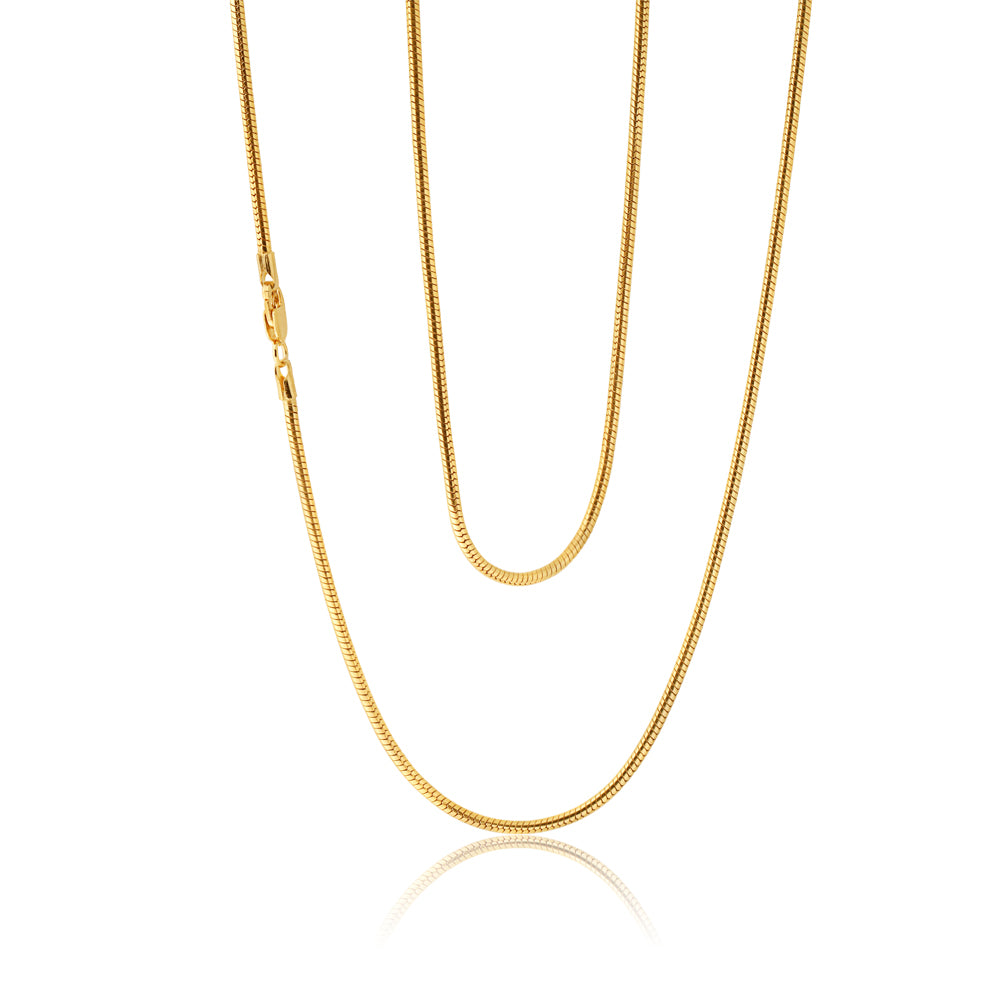 9ct Silver Filled Snake Chain Necklace 50cm 50 Gauge - Elegant Jewelry for Women, Perfect for Daily Wear & Special Occasions