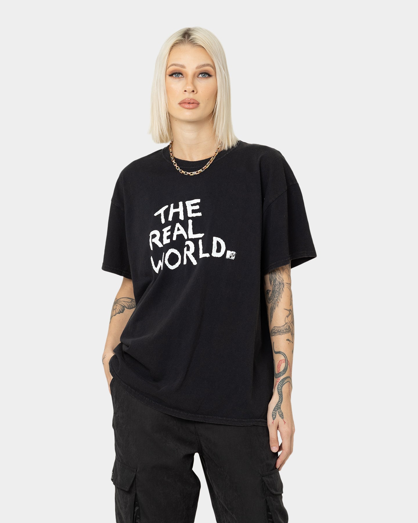 Vintage MTV The Real World T-Shirt - Black Washed Retro Graphic Tee for Men & Women - Perfect for Casual Wear, 90s Nostalgia & Fan Merch Collectors