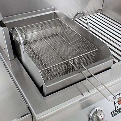 Solaire Stainless Steel Steamer and Fryer Pan - Compatible with Solaire 30/42/56 Inch Outdoor Grills - Perfect for Backyard BBQ, Camping & Tailgating Cooking
