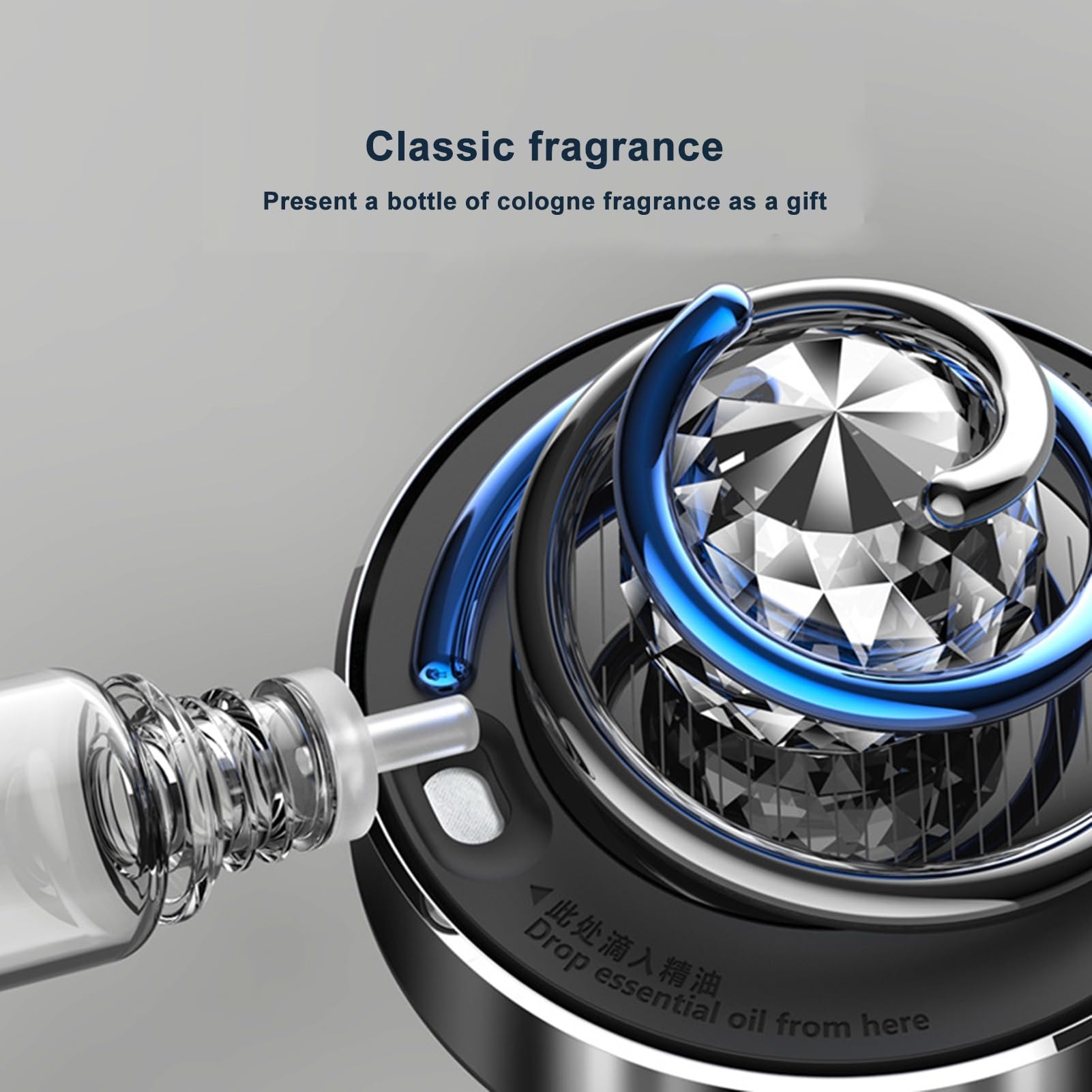 Worparsen Solar Powered Car Air Freshener - Rotatable Rhinestone Globe Charm with Long Lasting Fragrance, Alloy Auto Aromatherapy Diffuser for Cars | Perfect for Road Trips & Daily Commutes