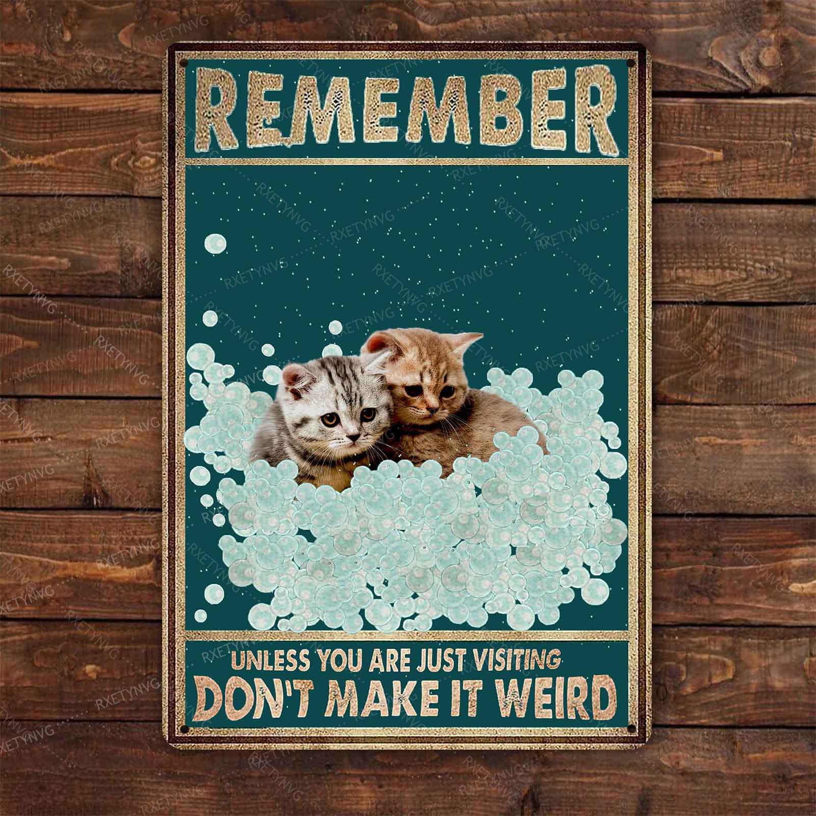 Funny Wash Your Paws Tin Sign - 8x12 Inch Metal Wall Decor for Bathroom & Kitchen