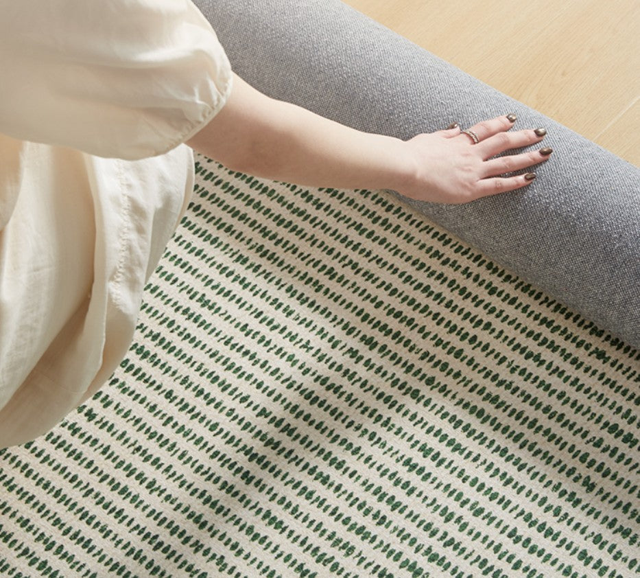 Modern Abstract Area Rugs - Green Contemporary Design for Living Room, Dining Room & Bedroom - Soft Non-Slip Floor Covering for Home Decor & Interior Design