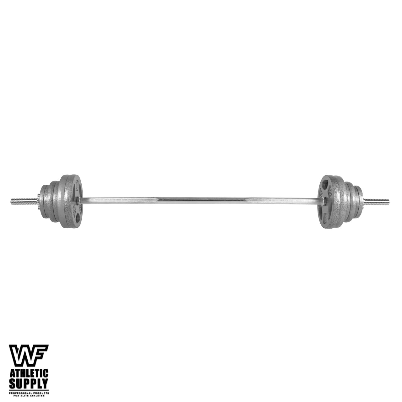 WF Athletic Supply Adjustable Dumbbells & Barbell Weight Set - 1-Inch Threaded Chrome Knurled EZ Curl/Straight Bar Handle - Home Gym Strength Training Equipment - Gray Grip Plate Sets for Weight Lifting - Perfect for Home Workouts, Muscle Building & Fitness Training