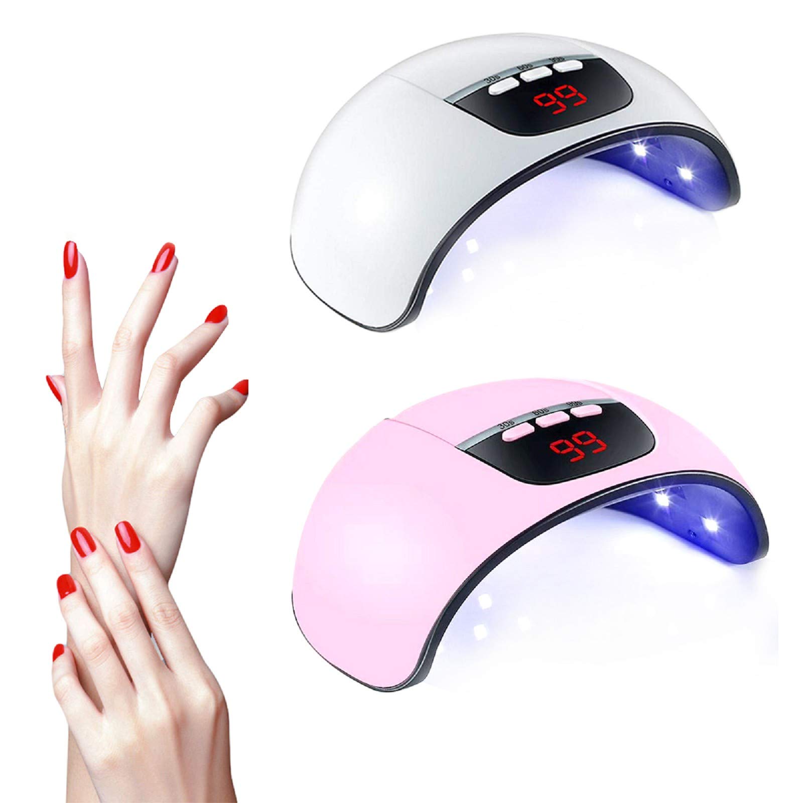 Professional FAMKIT 54W Gel UV LED Nail Lamp with 3 Timer Settings - Fast Drying UV Light for Gel Polish, Manicure & Pedicure - Perfect for Home Nail Salons, DIY Nail Art & Professional Use