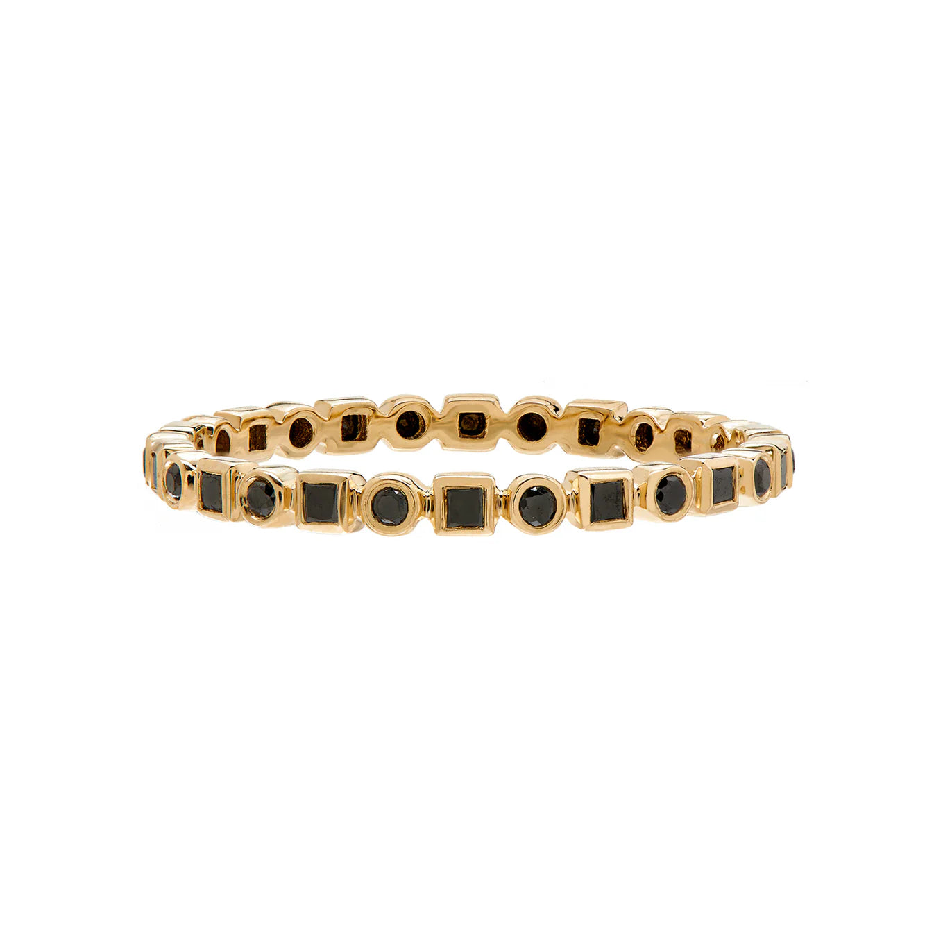 Sethi Couture Kate Black Diamond Wedding Band Ring for Women - Elegant Stackable Bridal Jewelry for Engagement, Anniversary & Special Occasions