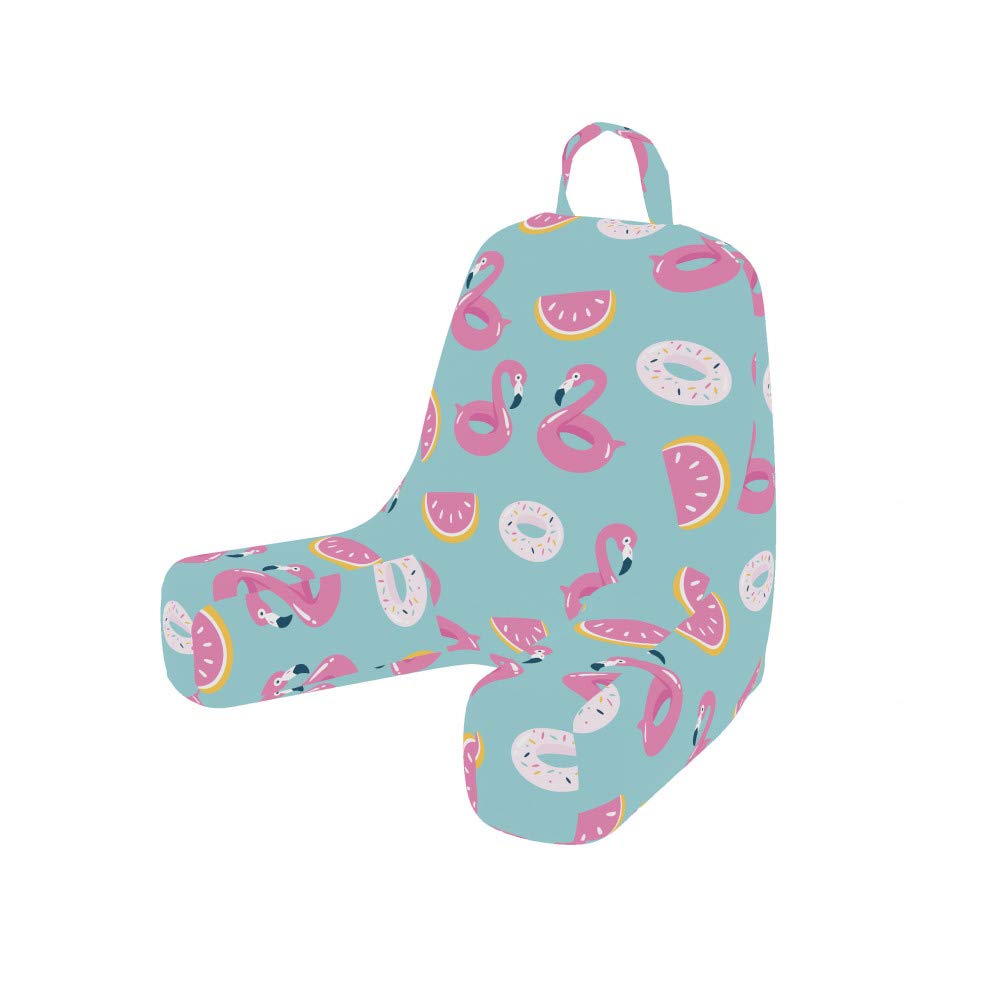 Ambesonne Summer Pink Reading Pillow Cover - Donut & Flamingo Pool Float Pattern, Soft Unstuffed Bed Rest Case, Small Pale Turquoise - Perfect for Beach Reading, Poolside Lounging & Cozy Home Decor