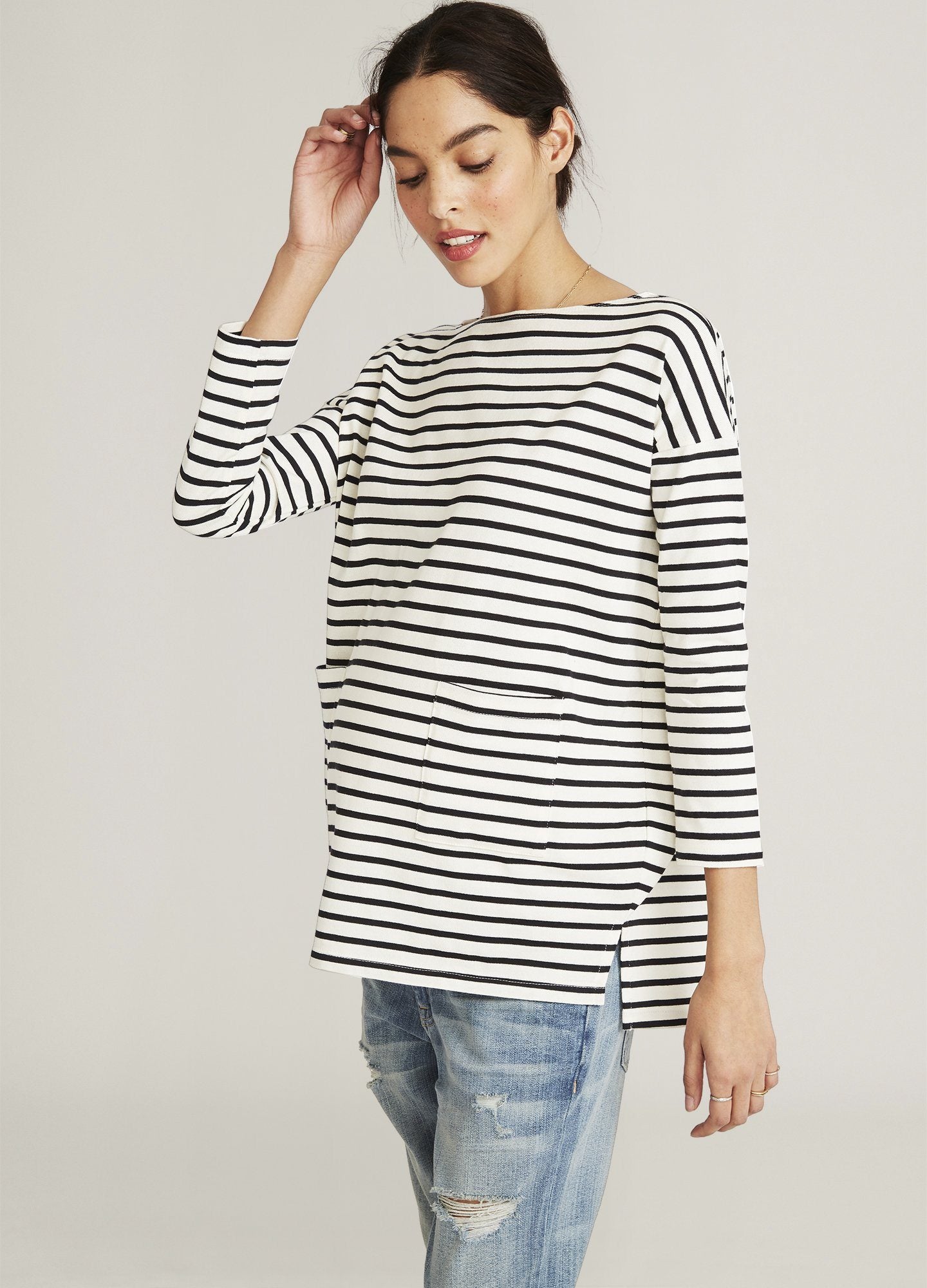 Bateau Top Women's Boat Neck Blouse - Elegant & Comfortable for Work, Casual Outfits & Summer Wear