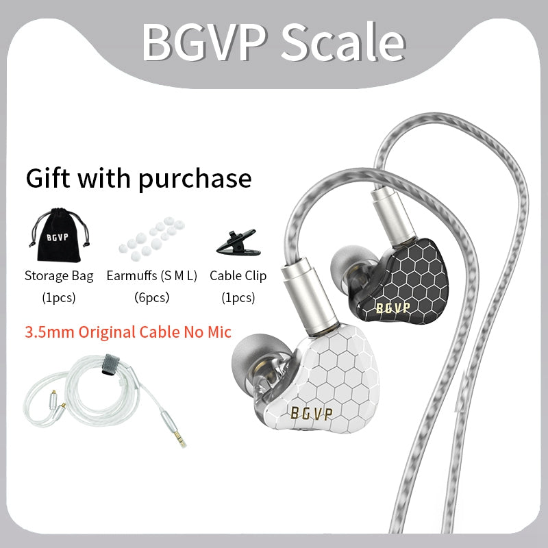 BGVP Scale Pro Hybrid Driver In-Ear Monitors with 1DD + 1BA for Audiophiles - Perfect for Music, Gaming & Studio Monitoring