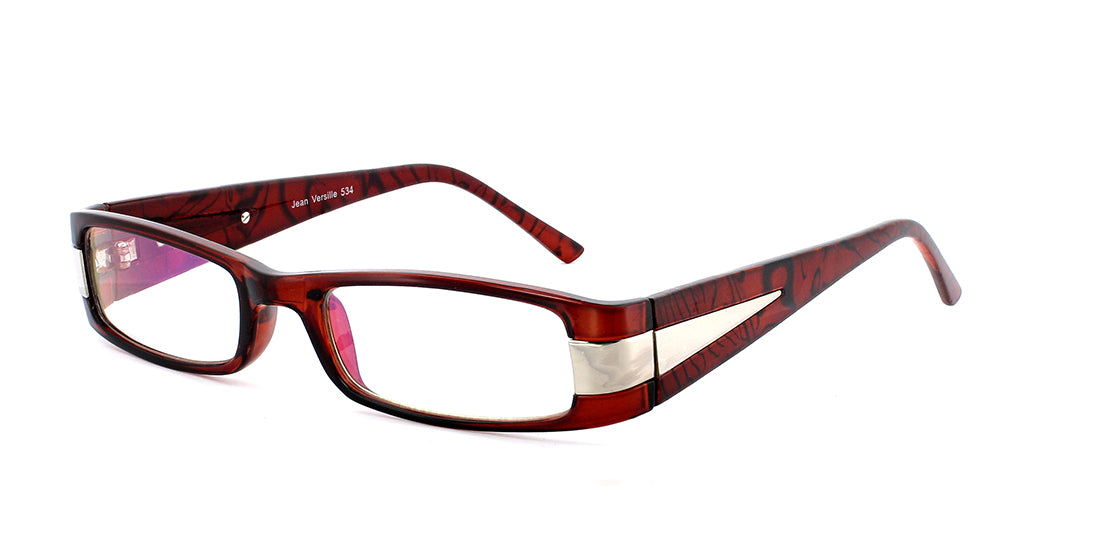Stylish Metal and Plastic Rectangle Eyeglasses JV534 - Perfect for Reading, Work, and Fashion Accessories