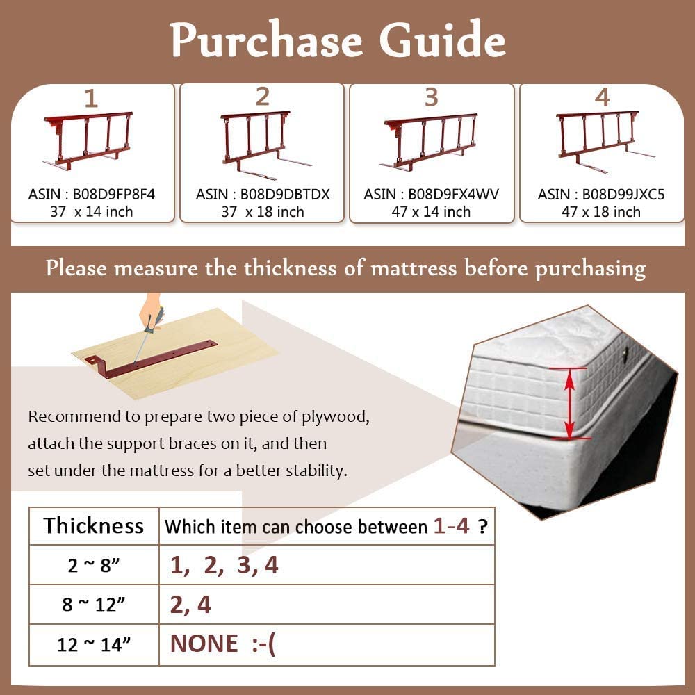 **Mybow Adjustable Bed Rails for Elderly Adults - Safety Bed Handles & Grab Bars, Slides Under Mattress, Collapsible Bed Fence for Home Fall Protection (Ideal for Seniors, Disabled & Handicap Assistance)**    *(Perfect for Bedroom Safety, Mobility Support, and Preventing Falls at Home or in Care Facilities)*